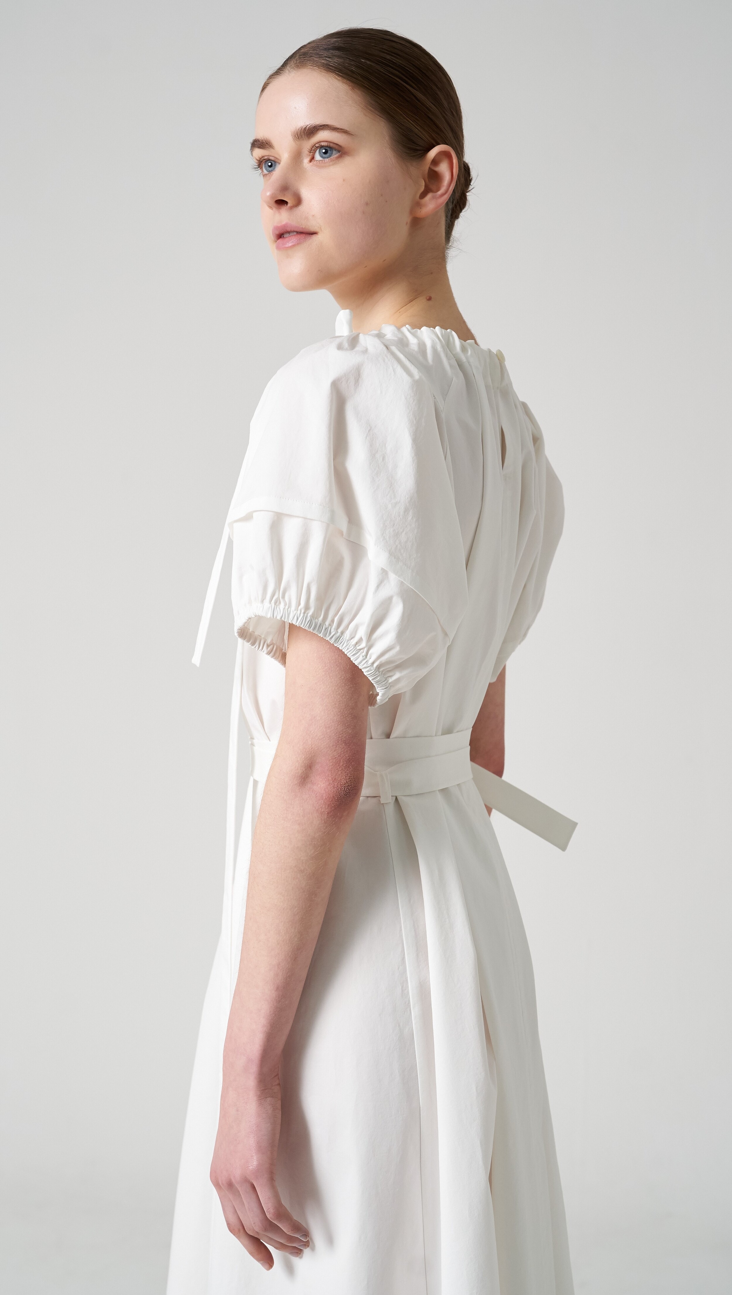 Poplin drape dress
