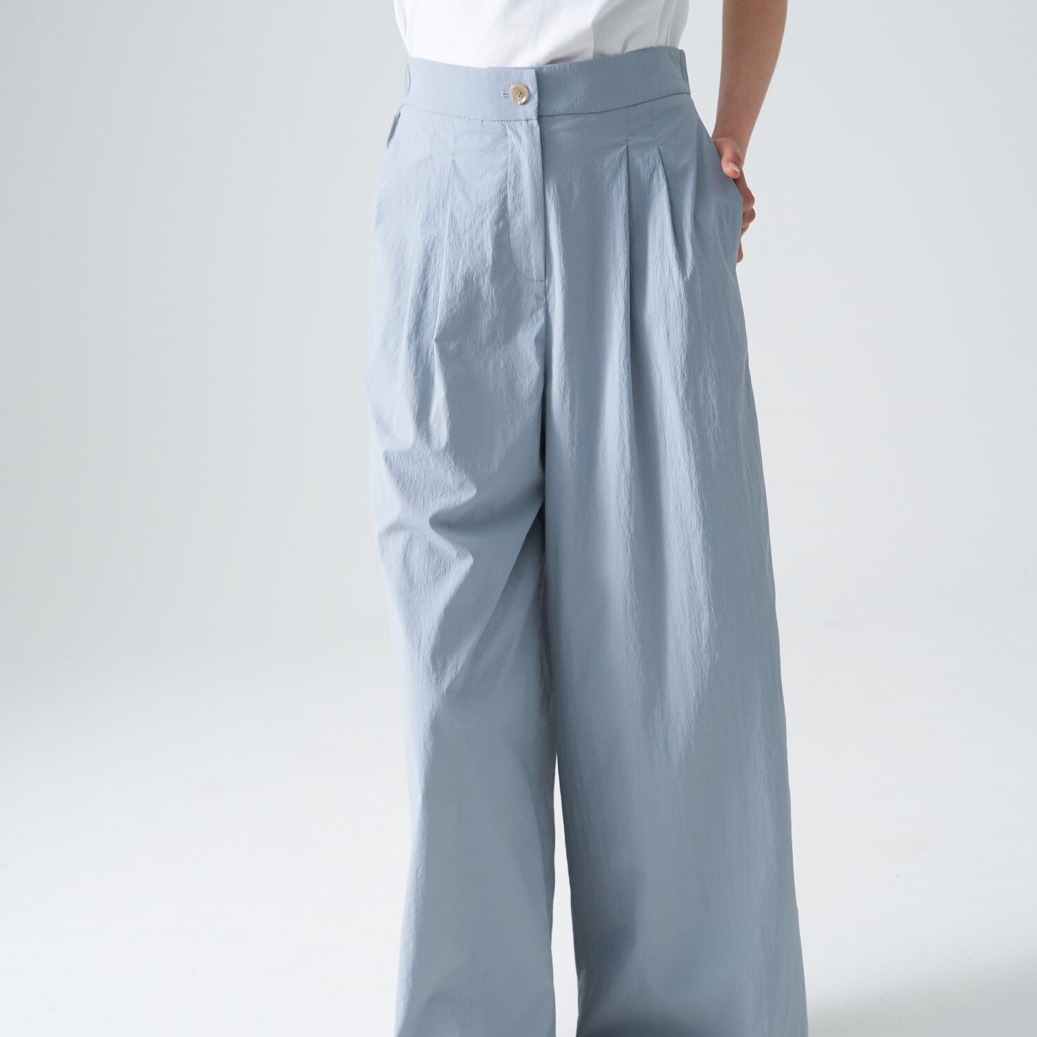 [Resort] Two tucks wide pants