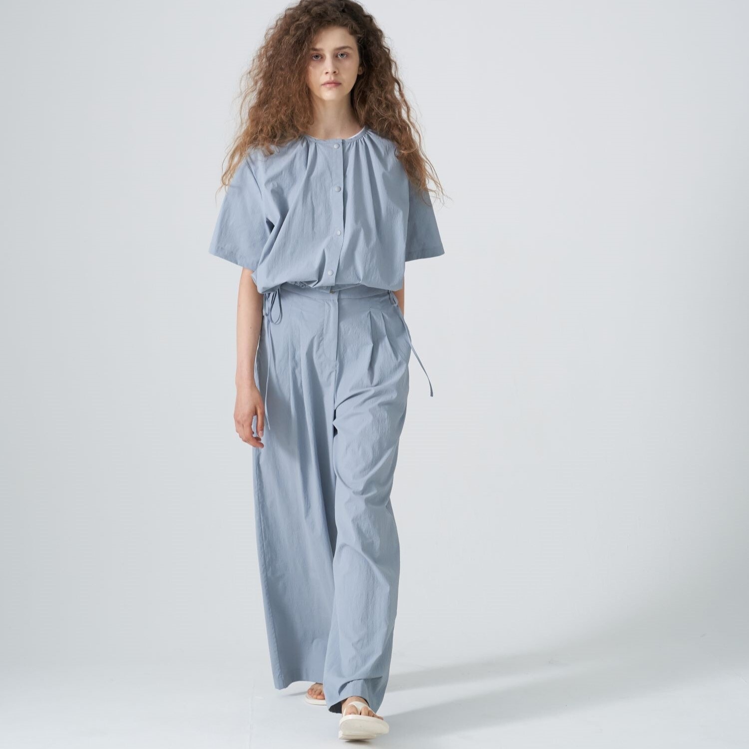 [Resort] Two tucks wide pants