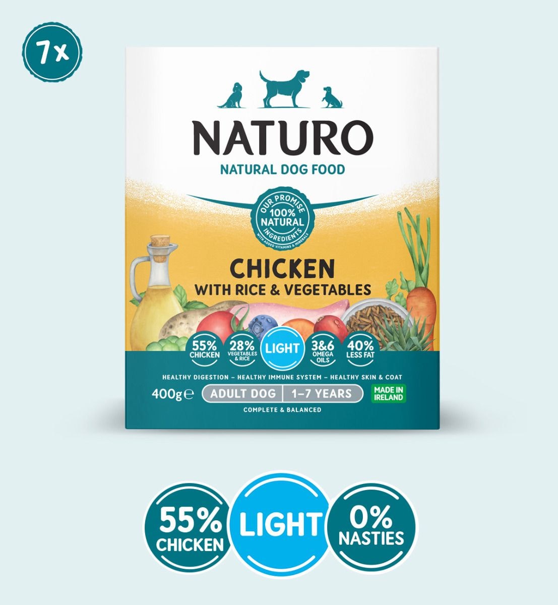 내추로 강아지 습식 트레이 라이트 치킨 400g