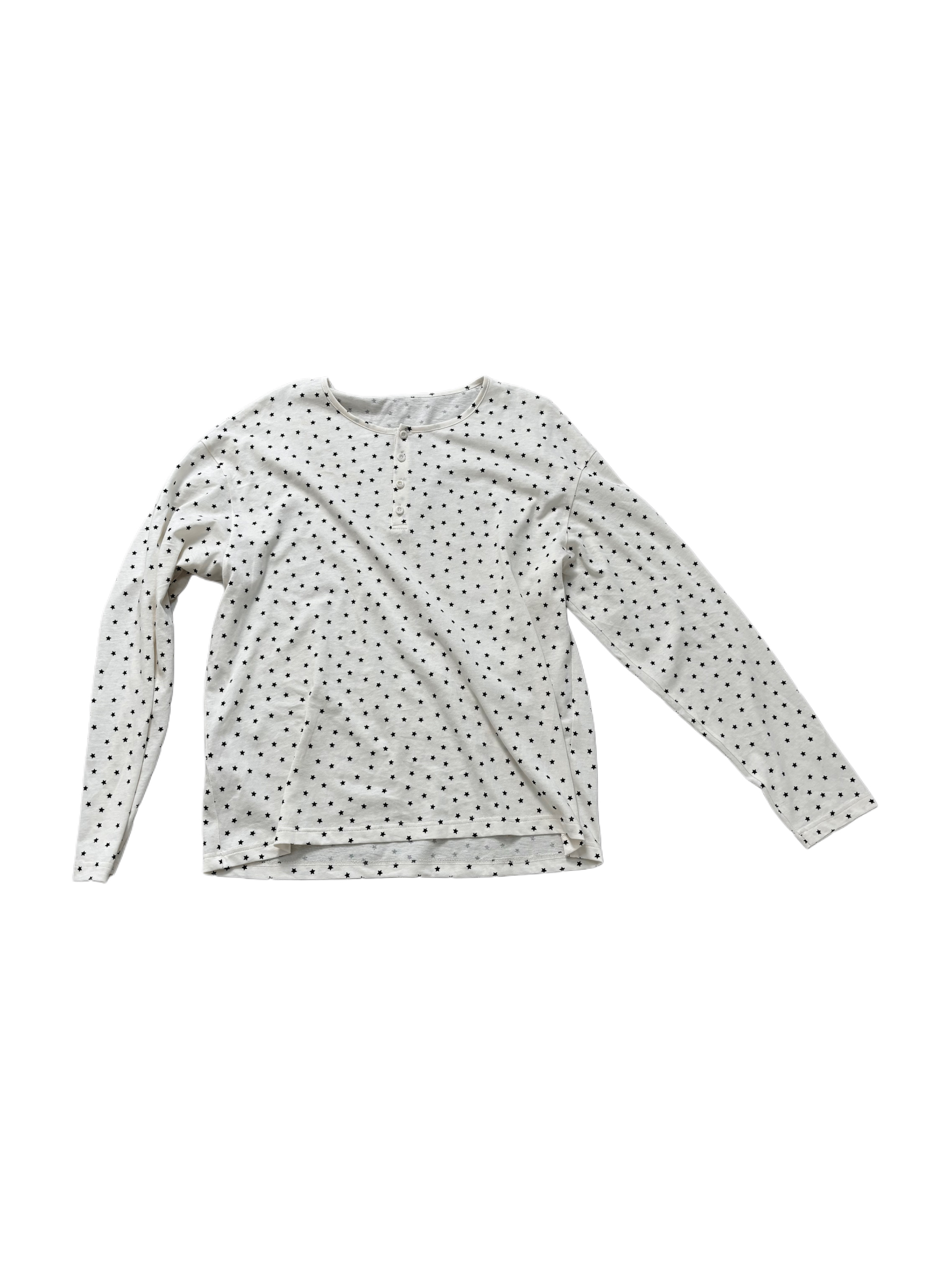 Pattern button t-shirts(Ivory)