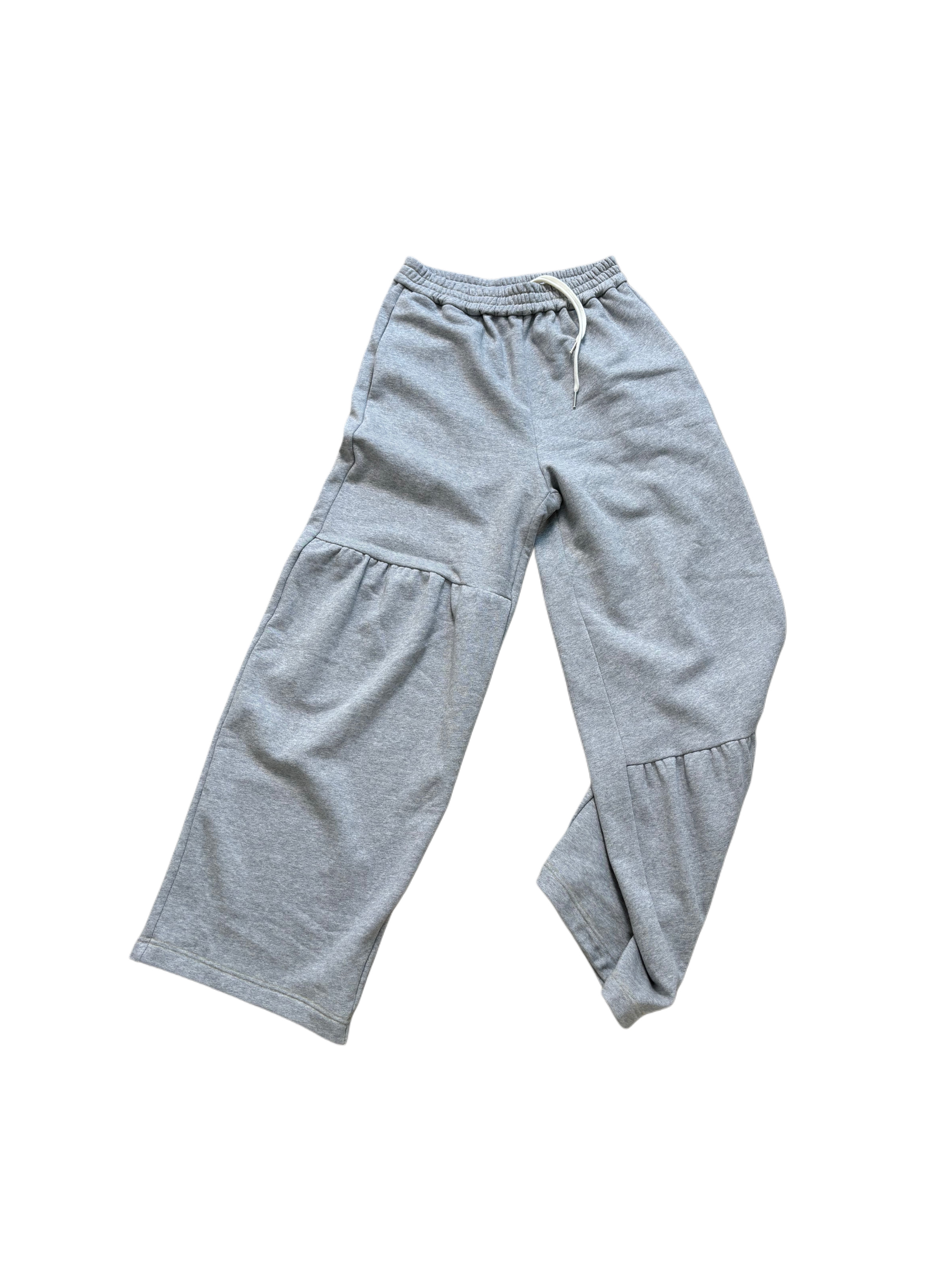 Shirring unbalance sweatpants