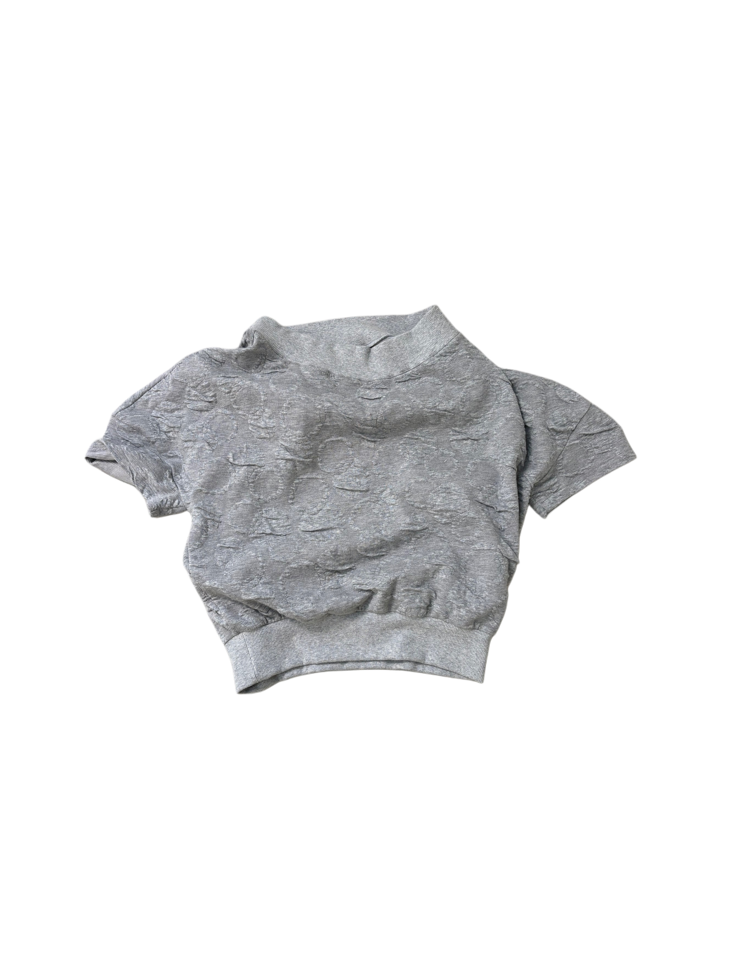 Dot embo unbalance sweatshirts(Grey)