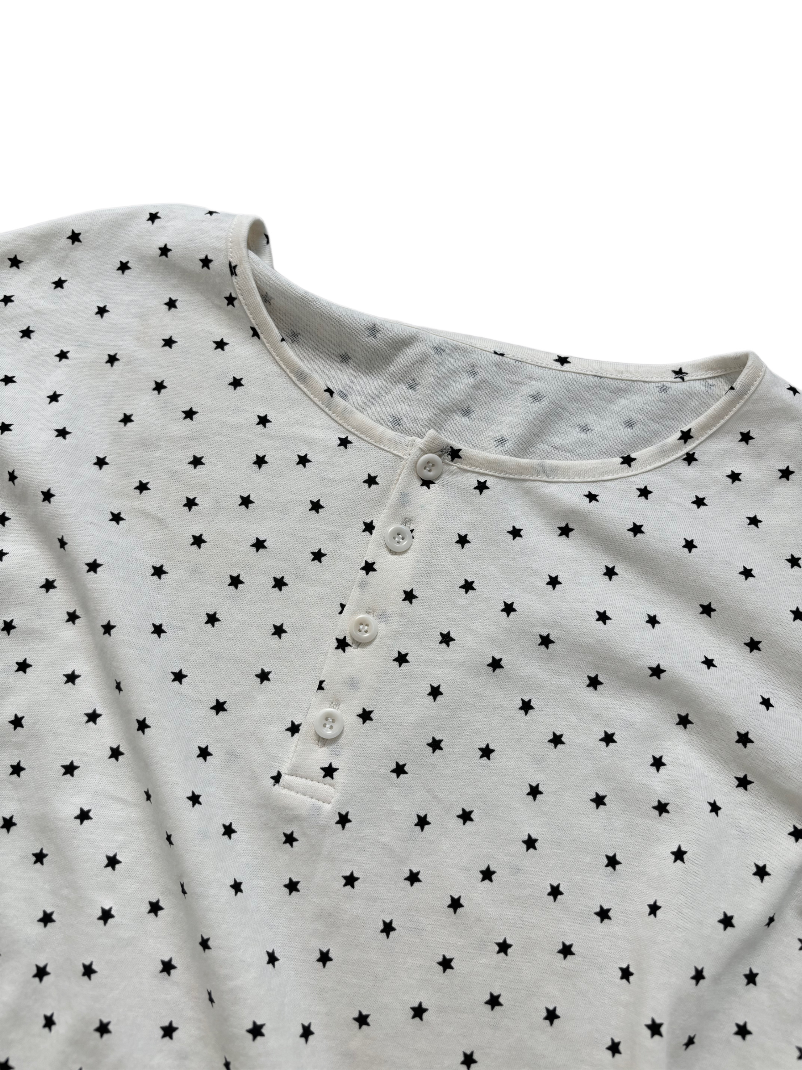 Pattern button t-shirts(Ivory)