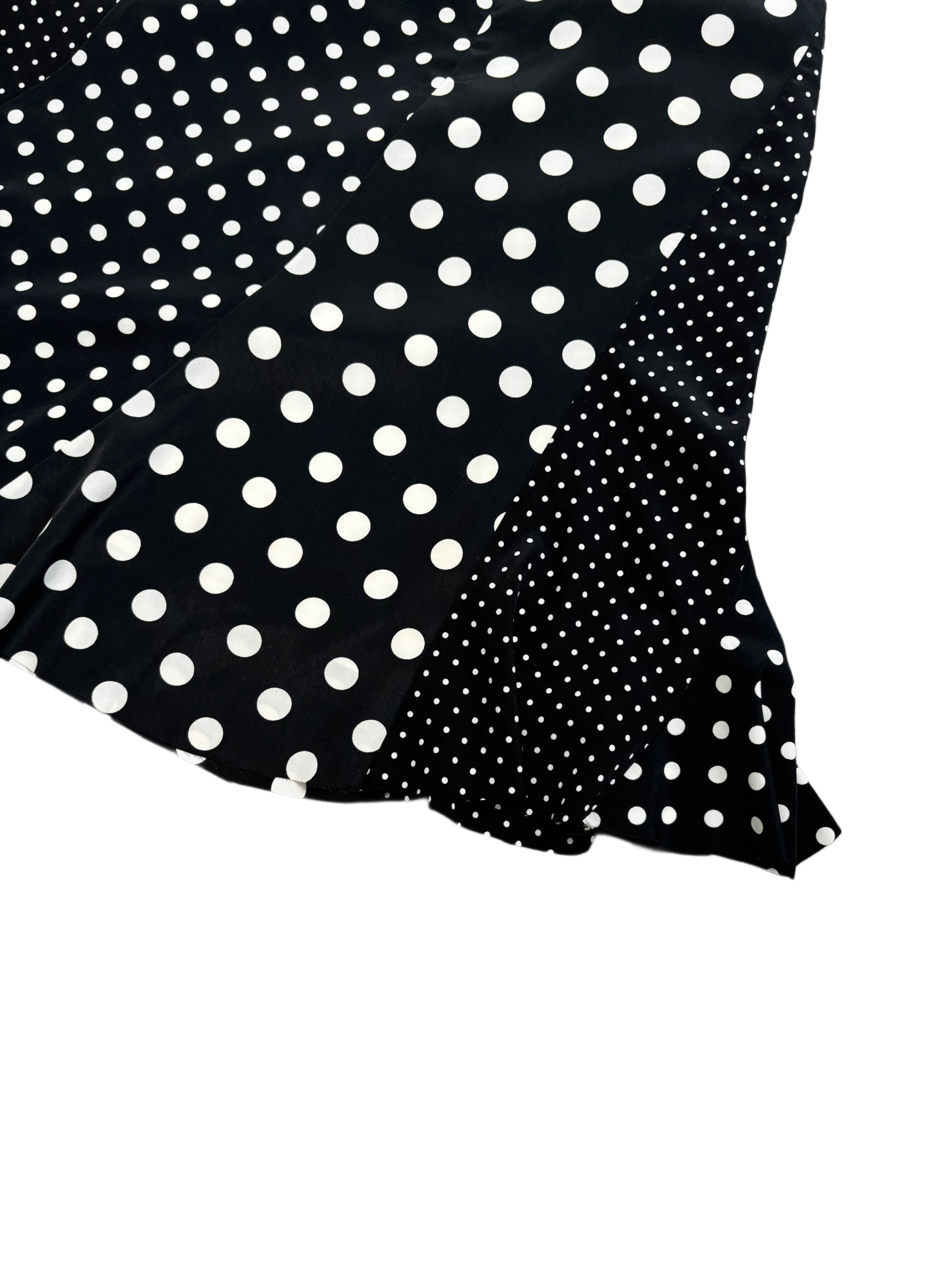 Dot patchwork frill skirt(Black)