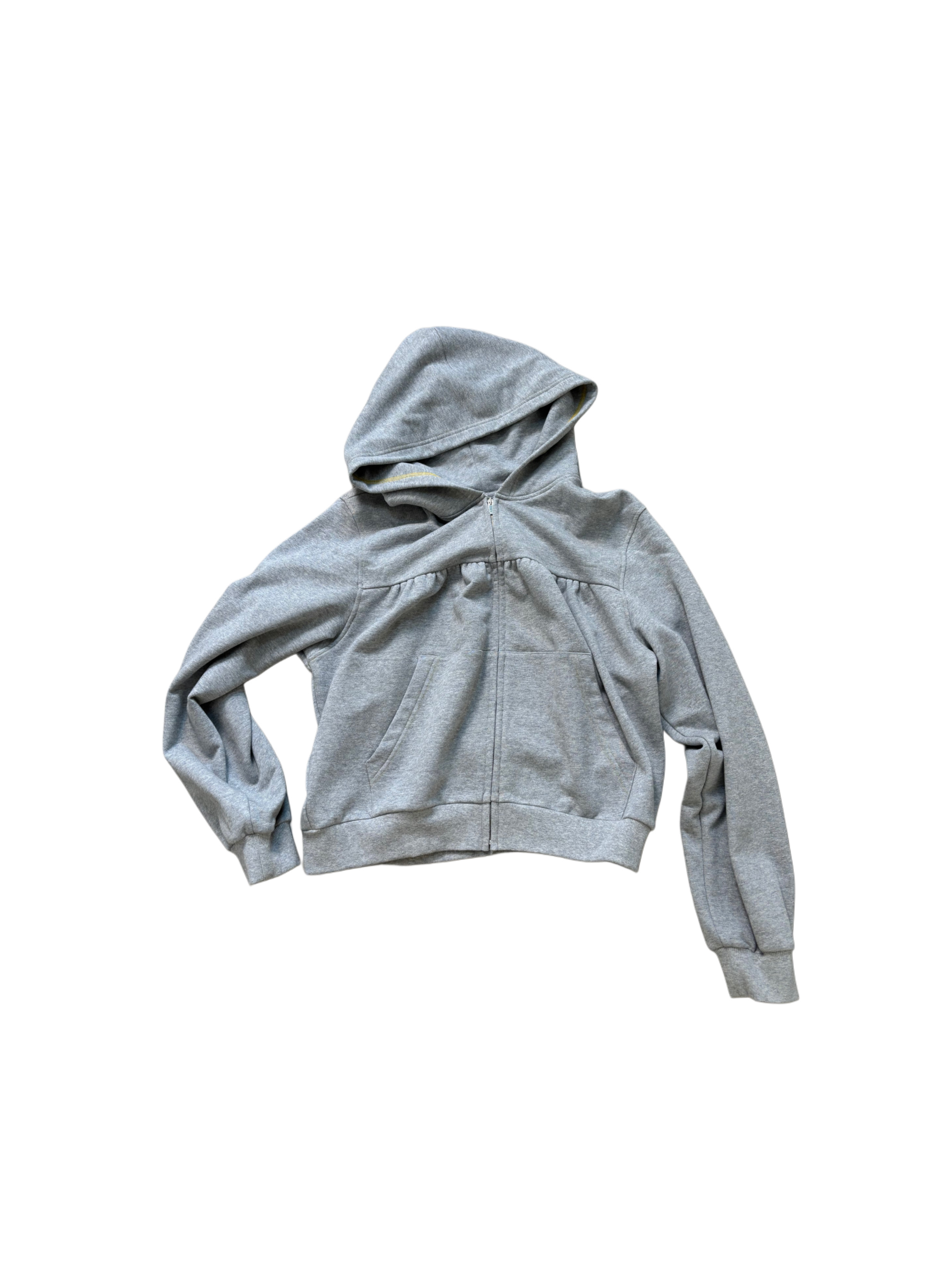 Shirring hood zip-up