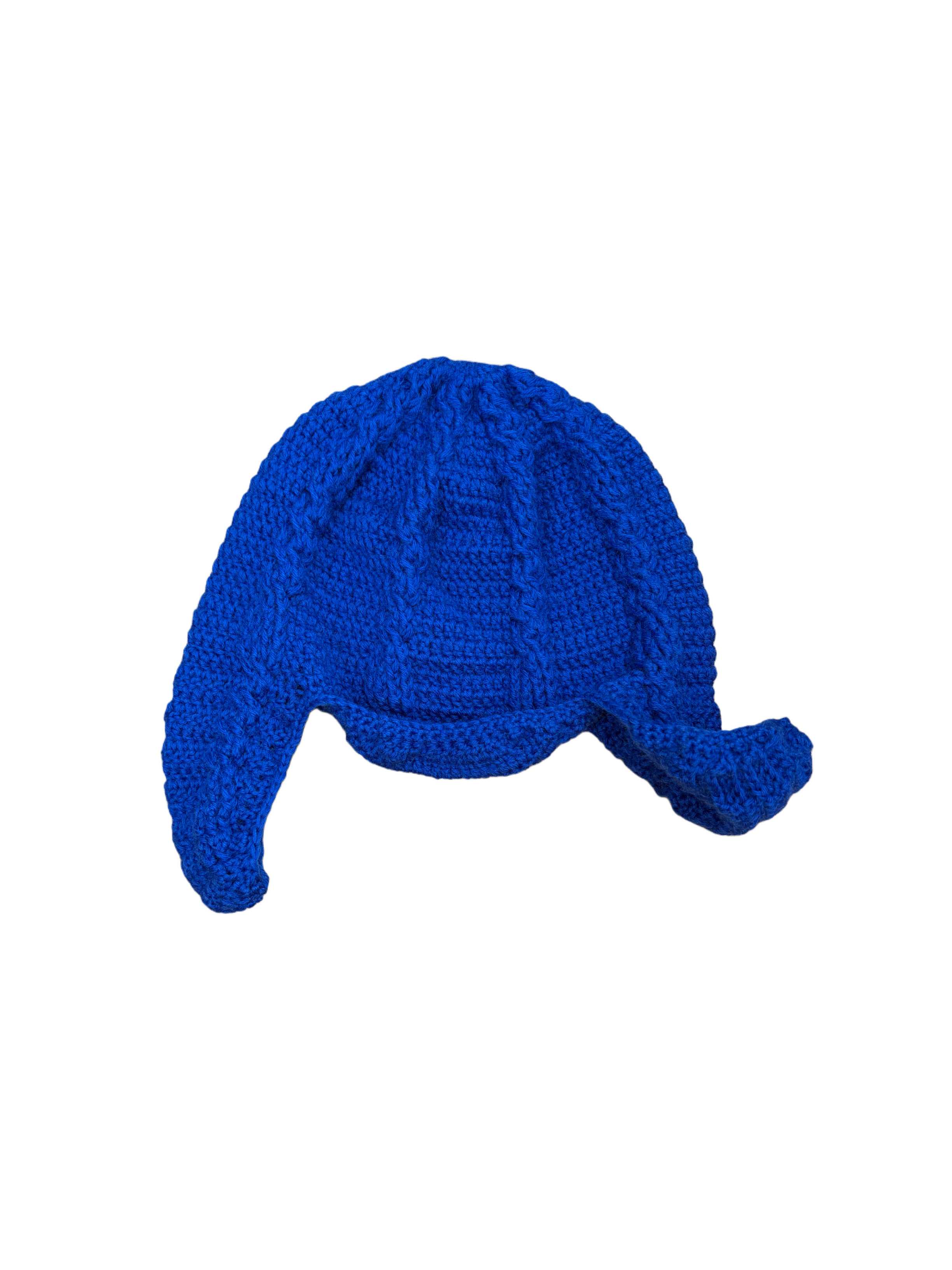 Cable earflap hat(Cobalt)