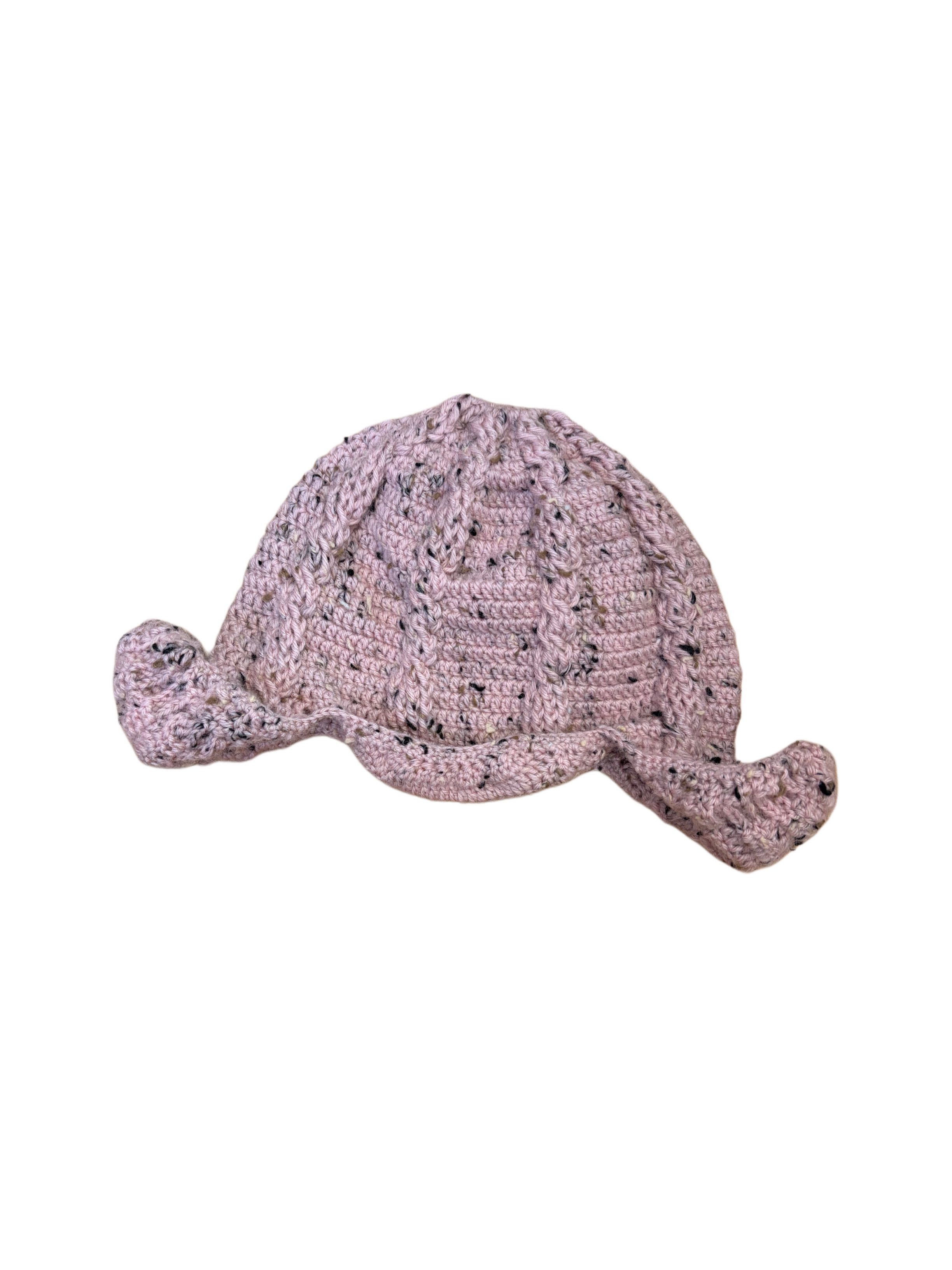 Cable earflap hat(Cherry jubilee)