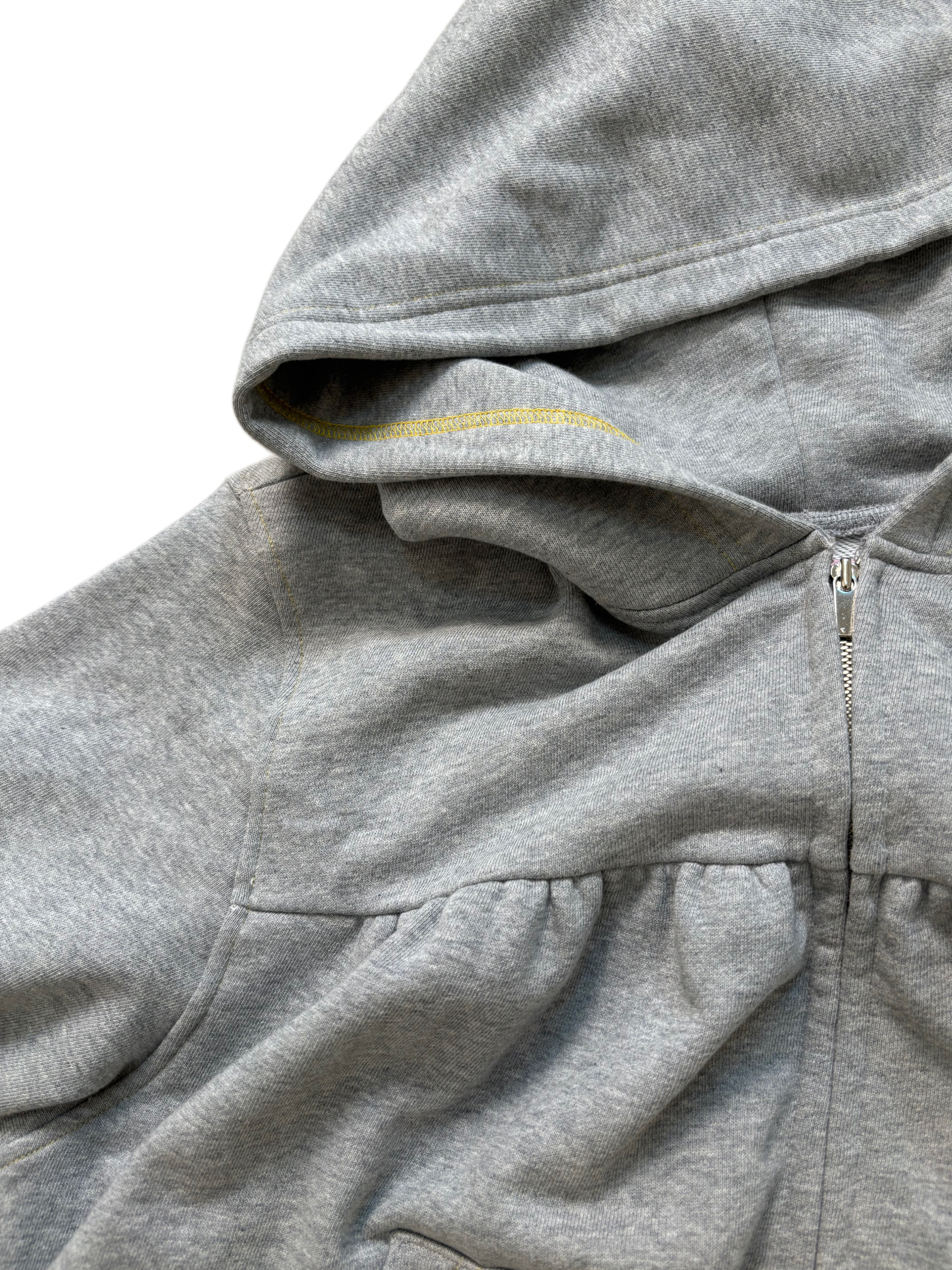 Shirring hood zip-up