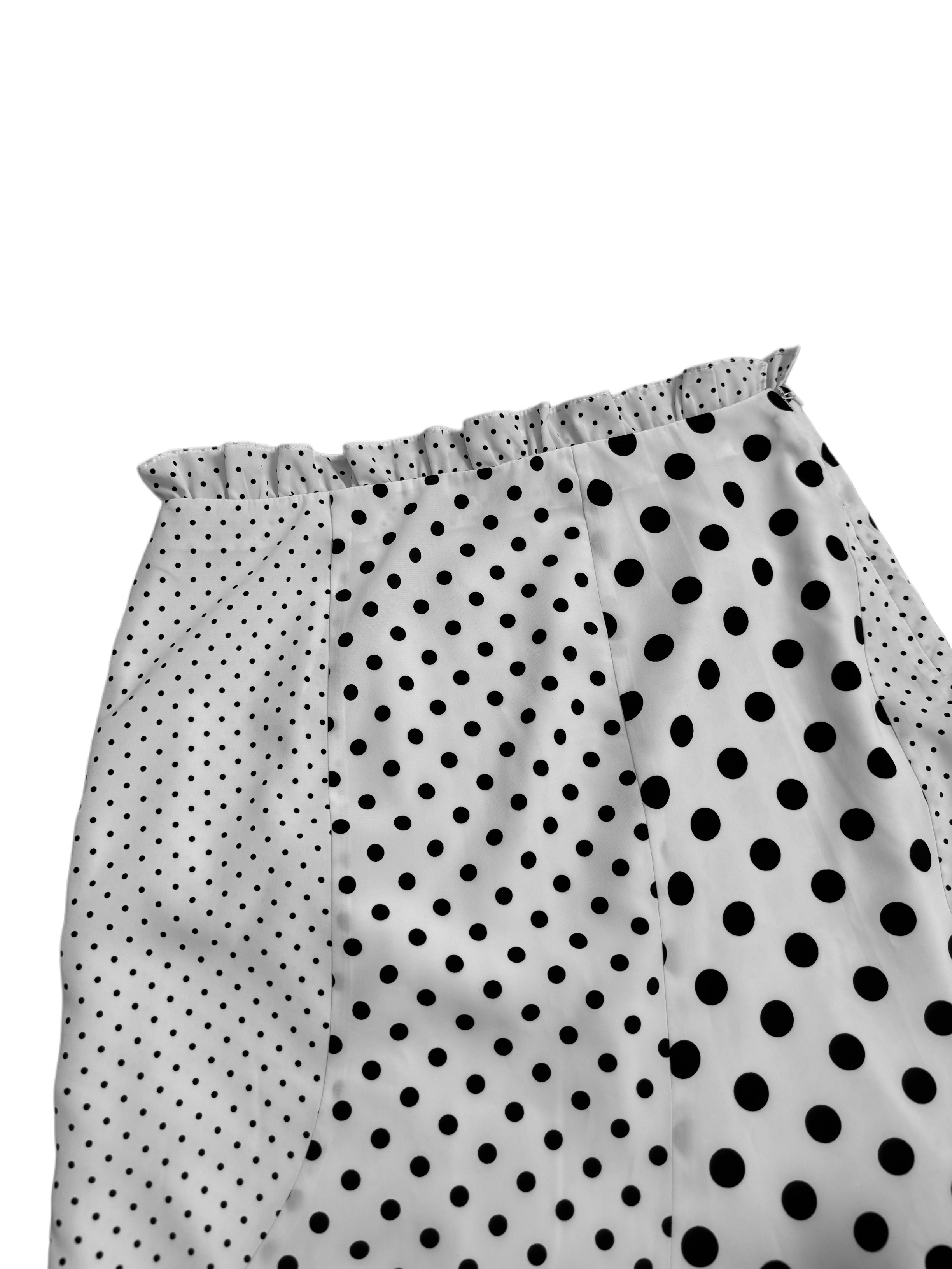 Dot patchwork frill skirt(Ivory)