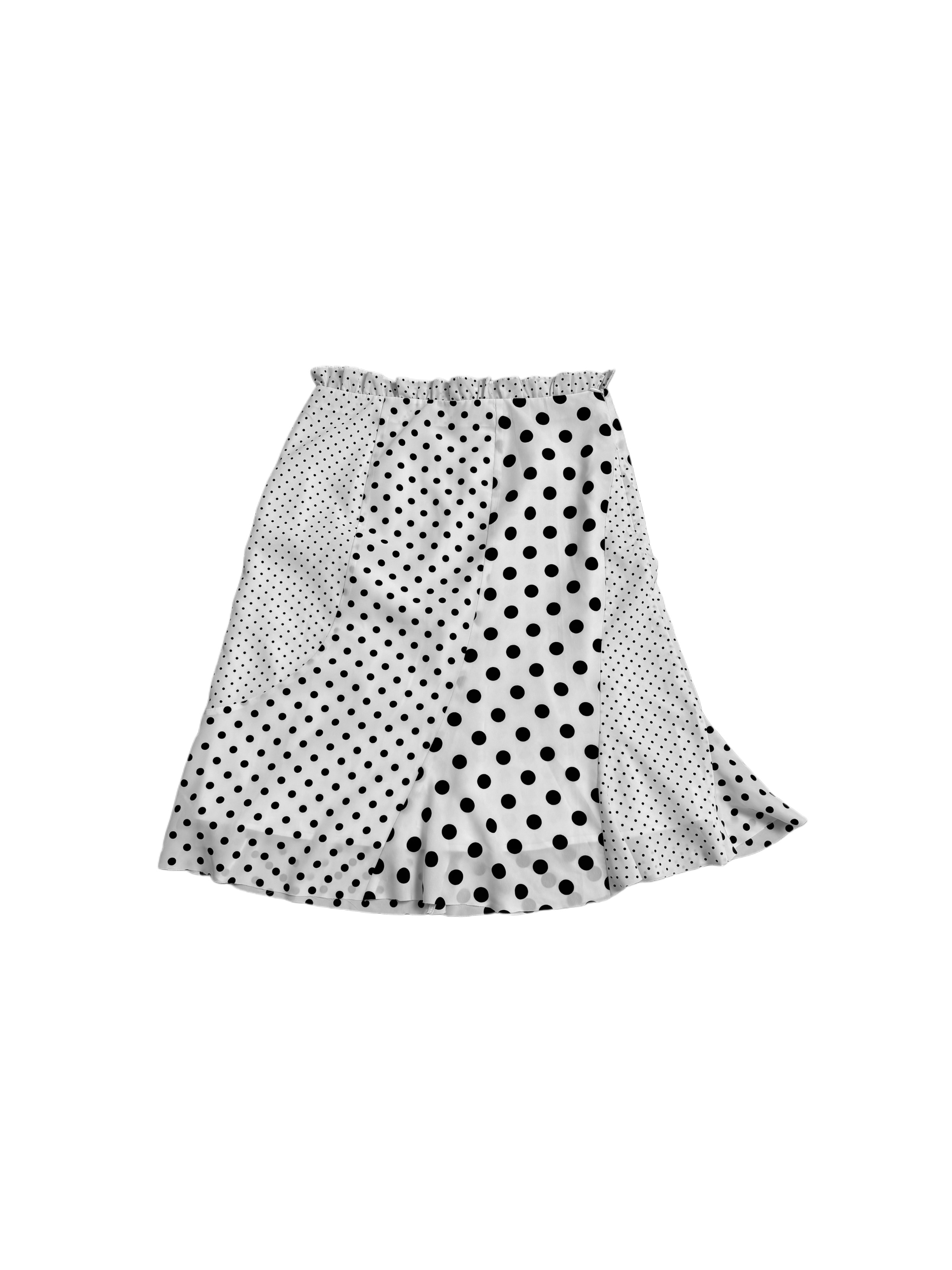 Dot patchwork frill skirt(Ivory)