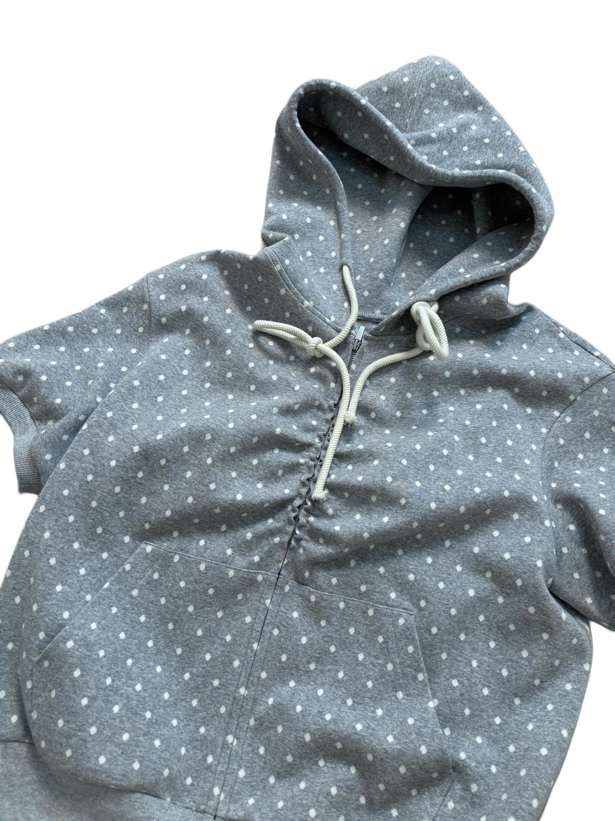 Dot half hood zip-up