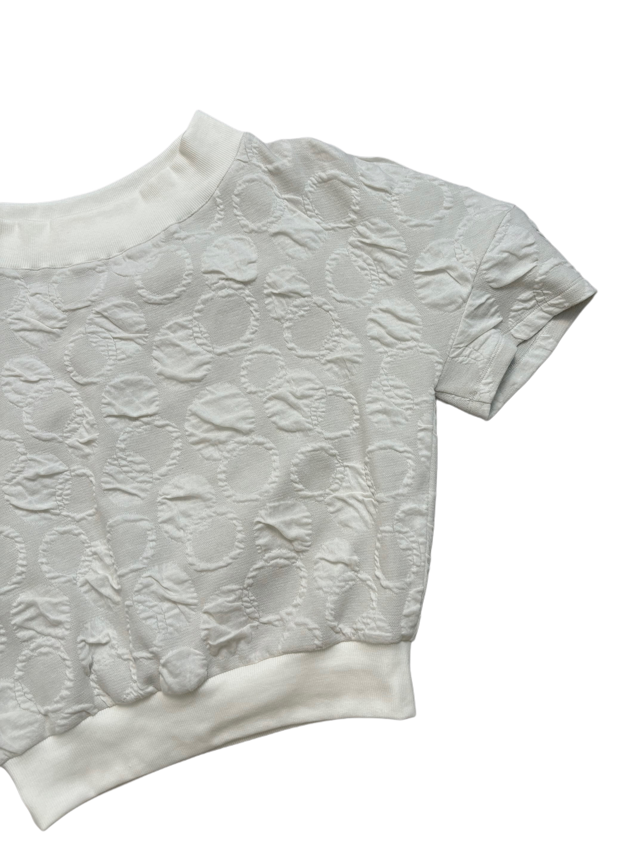 Dot embo unbalance sweatshirts(Ivory)