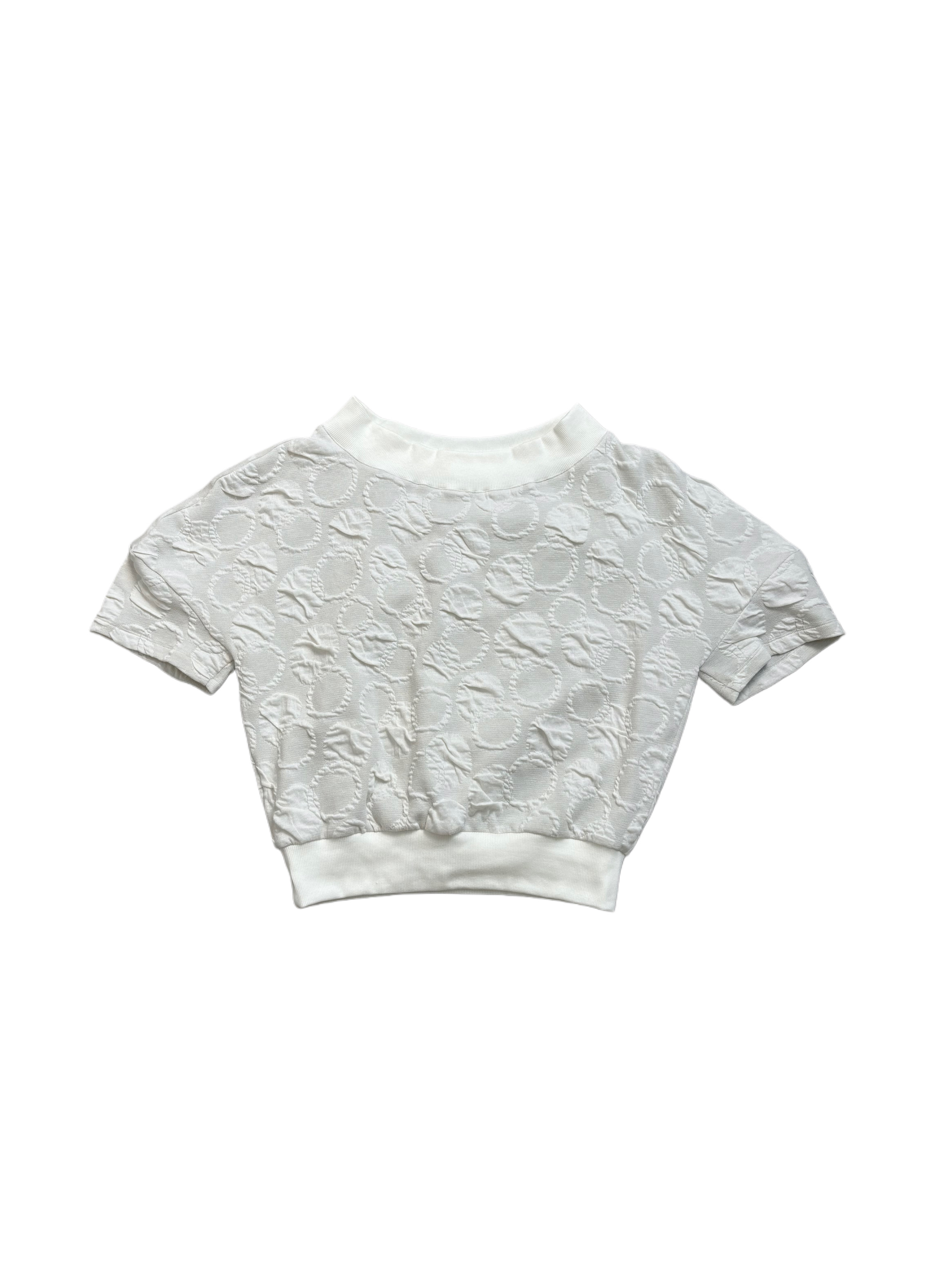 Dot embo unbalance sweatshirts(Ivory)
