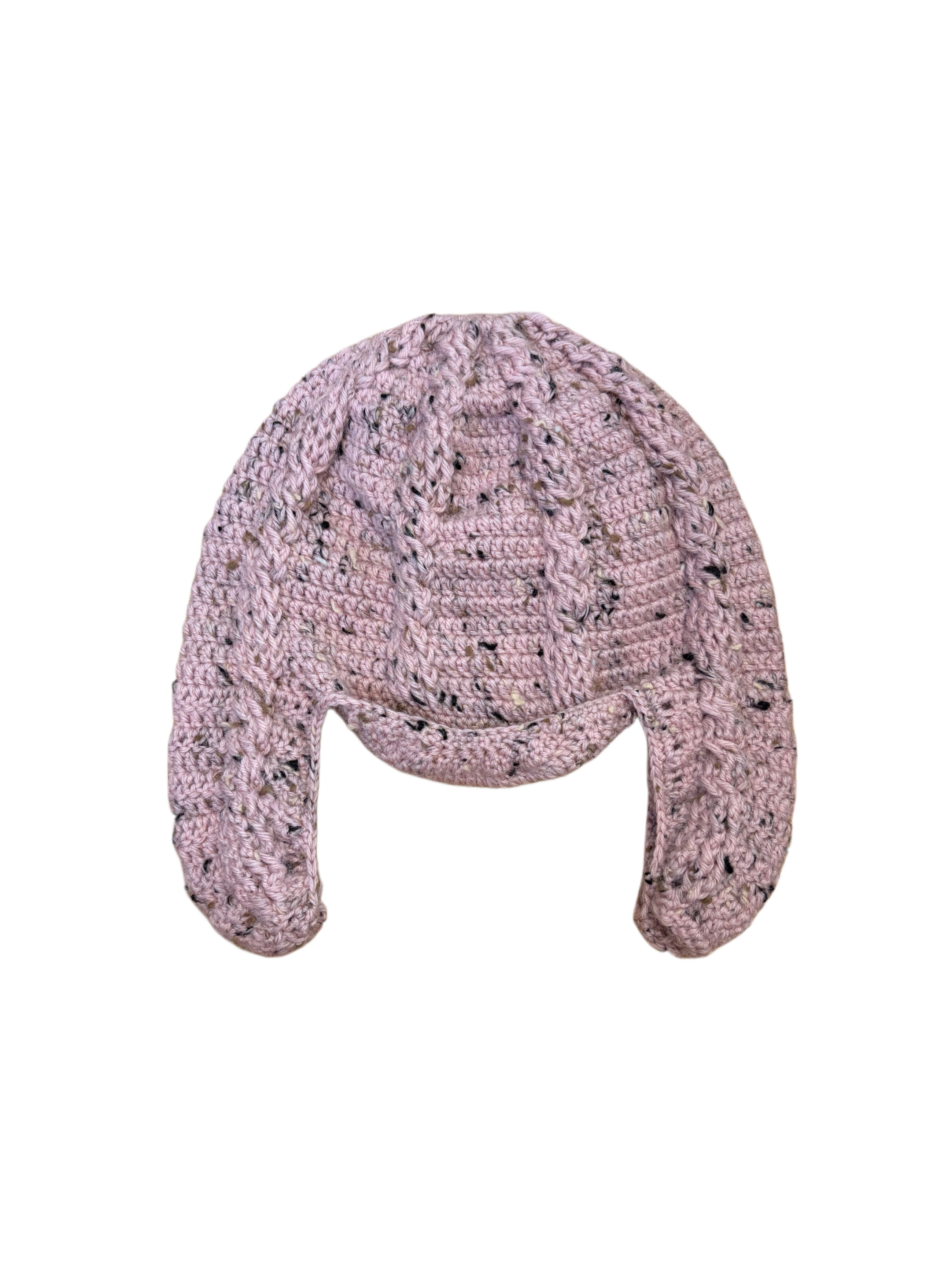 Cable earflap hat(Cherry jubilee)