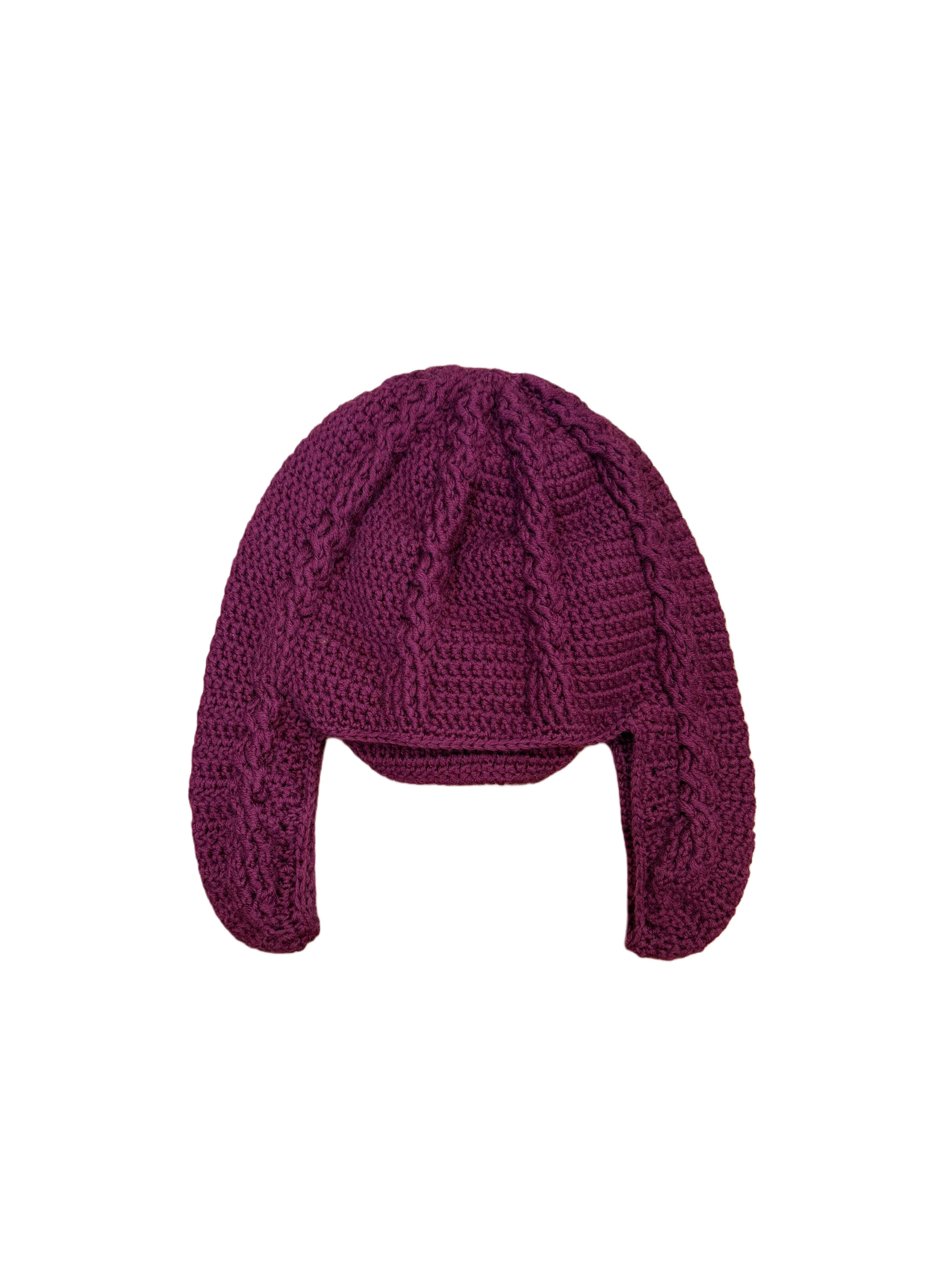 Cable earflap hat(Bordeaux)