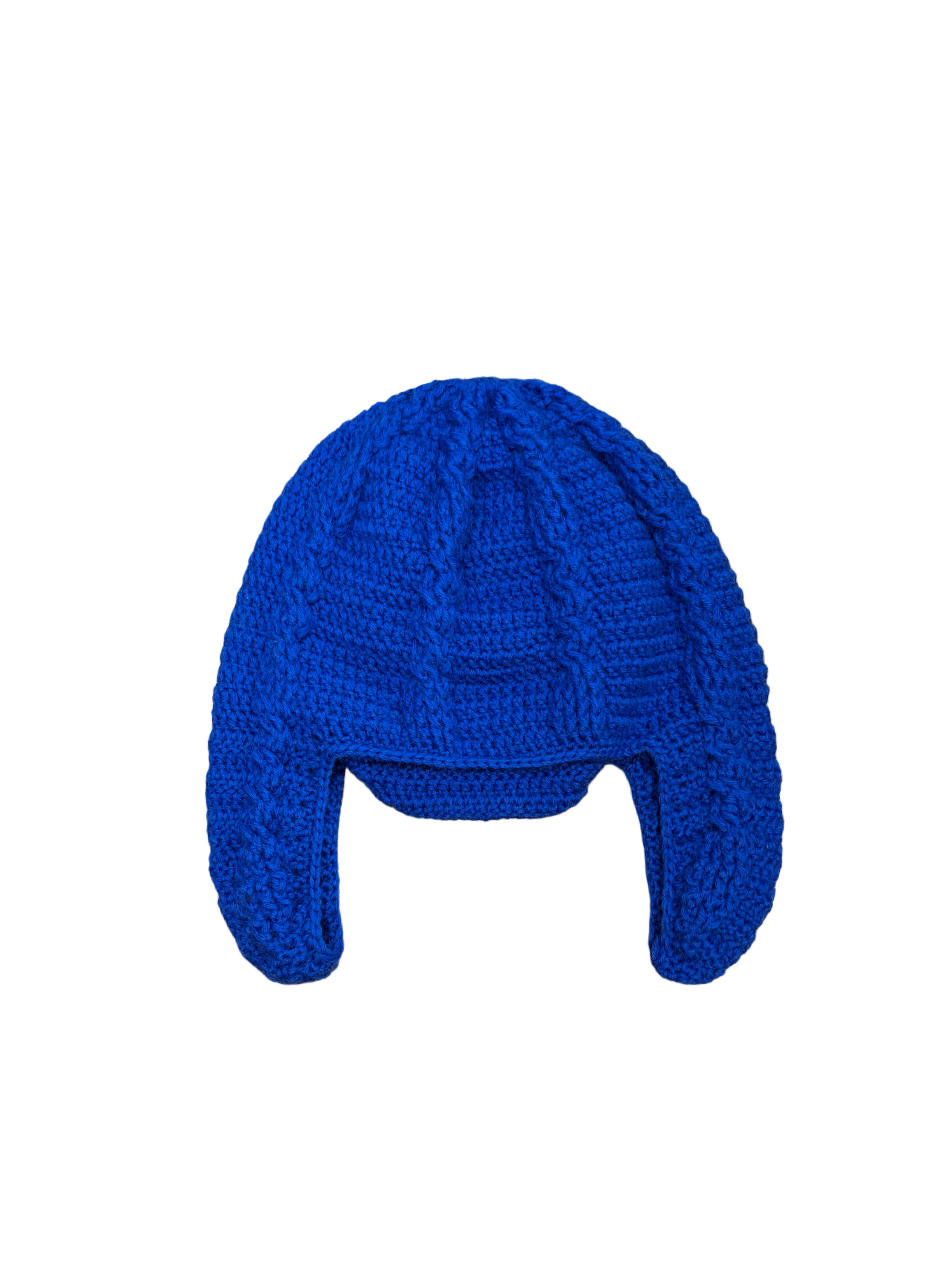 Cable earflap hat(Cobalt)