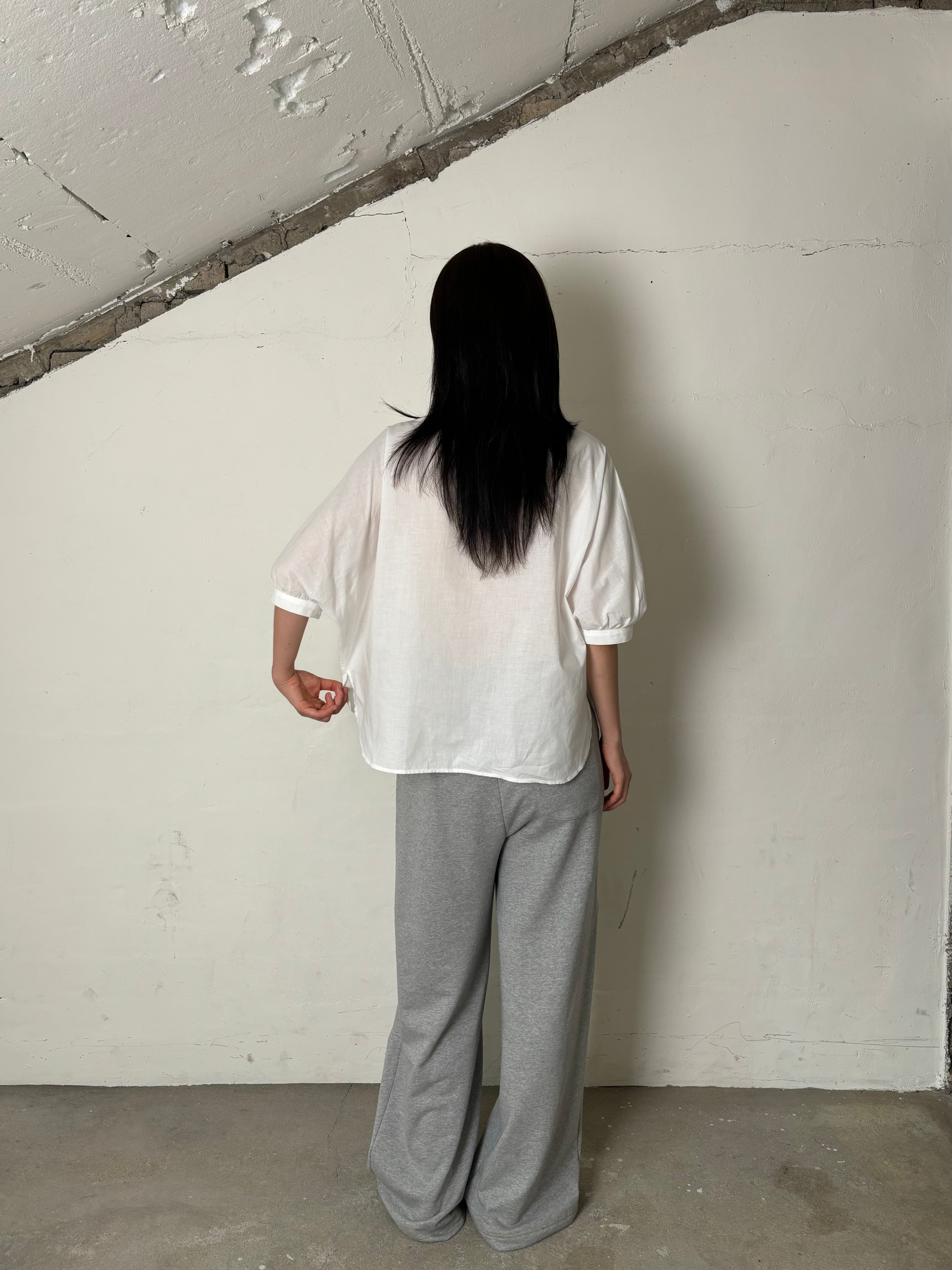 Pintuck stingray blouse