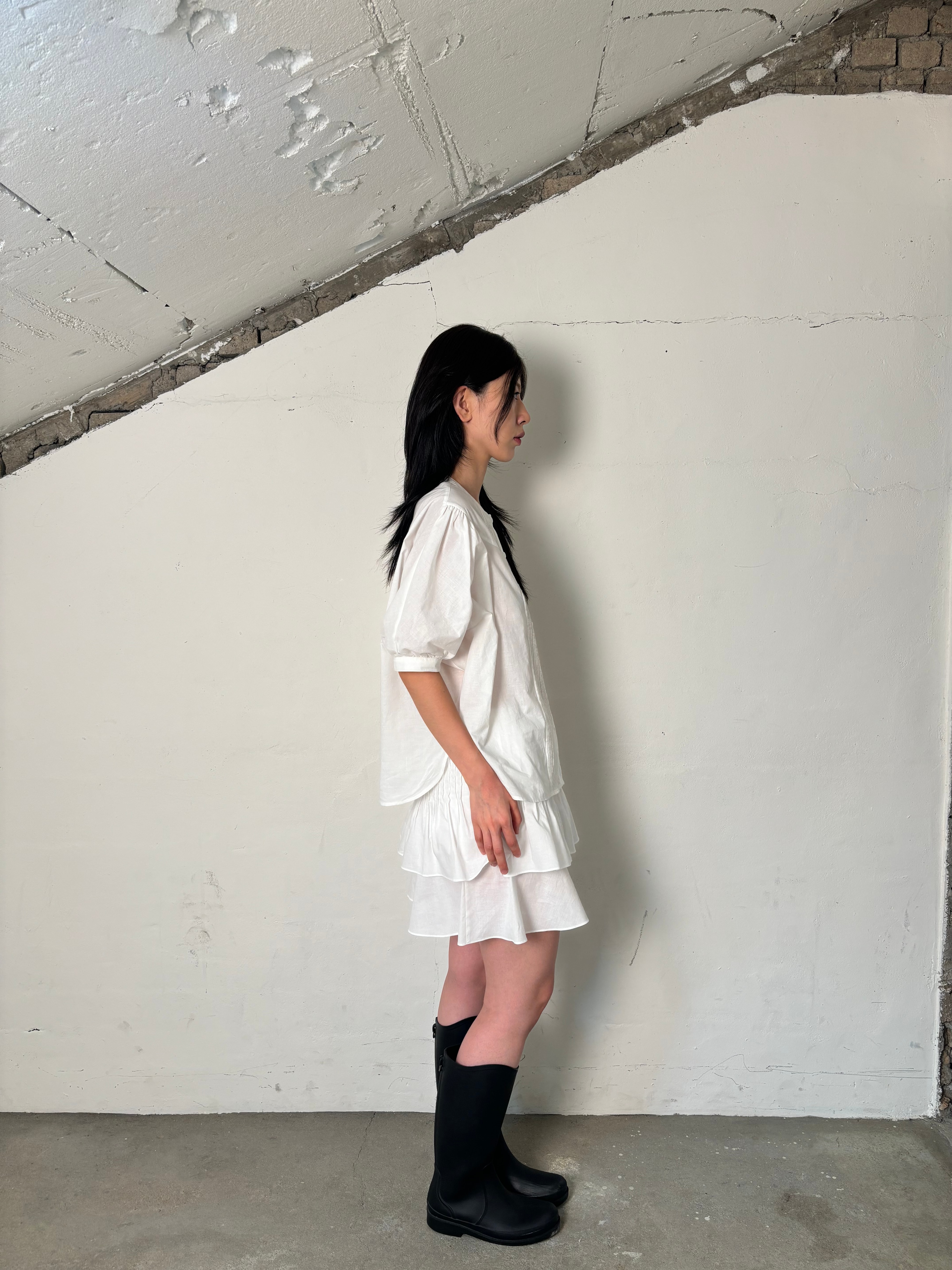 Pintuck layered skirt