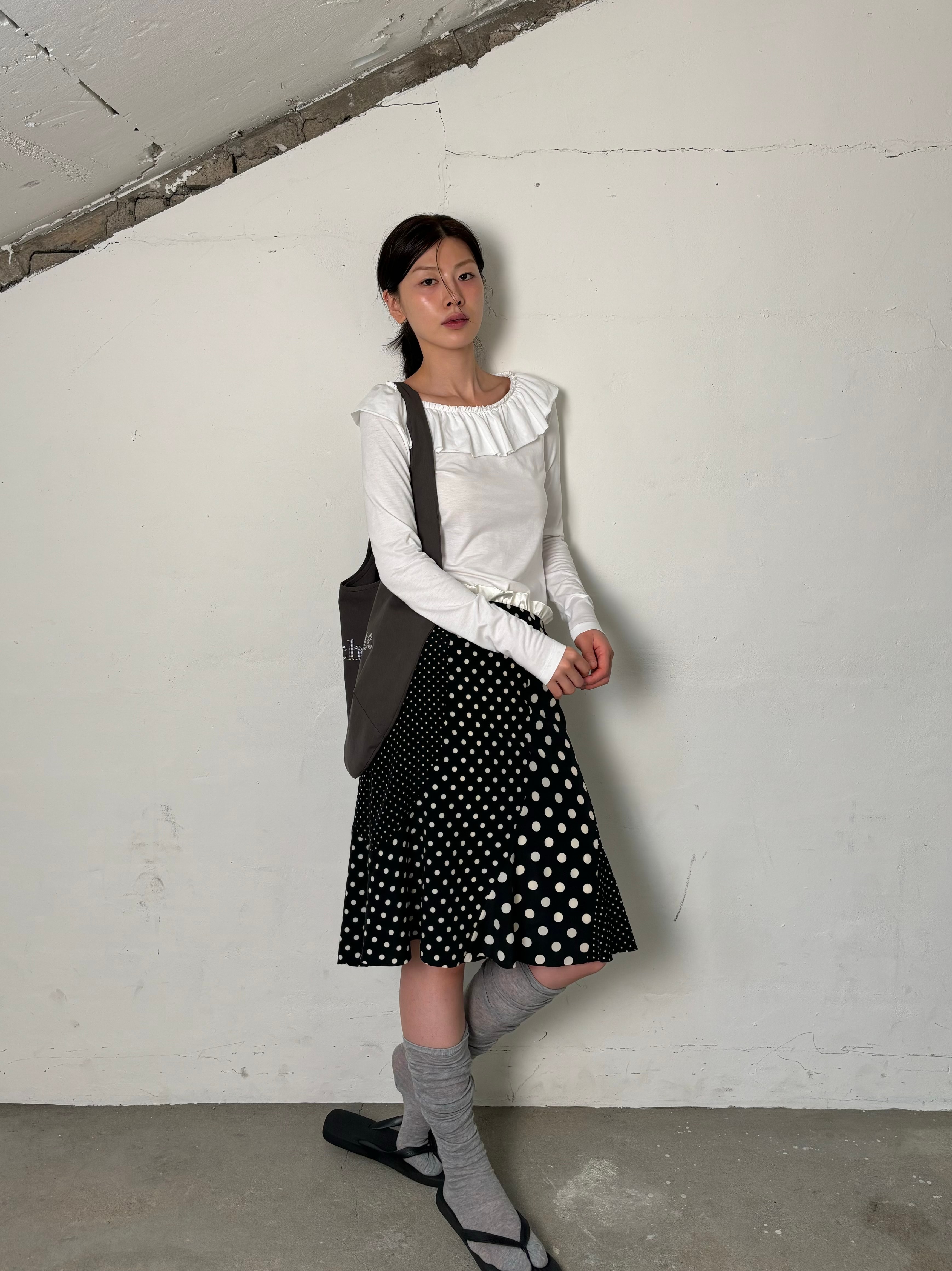 Frill tencel t-shirt(Ivory)