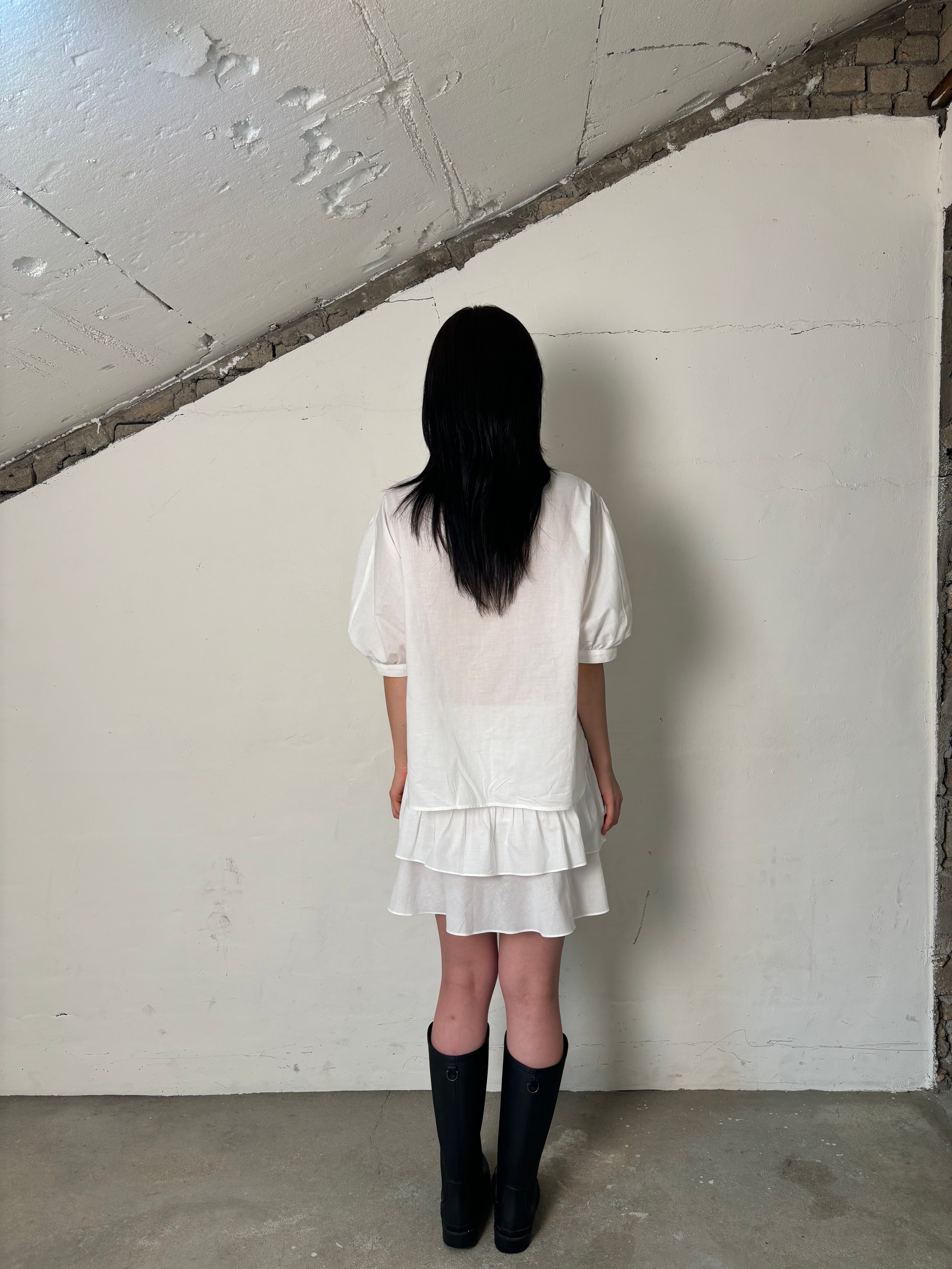 Pintuck layered skirt