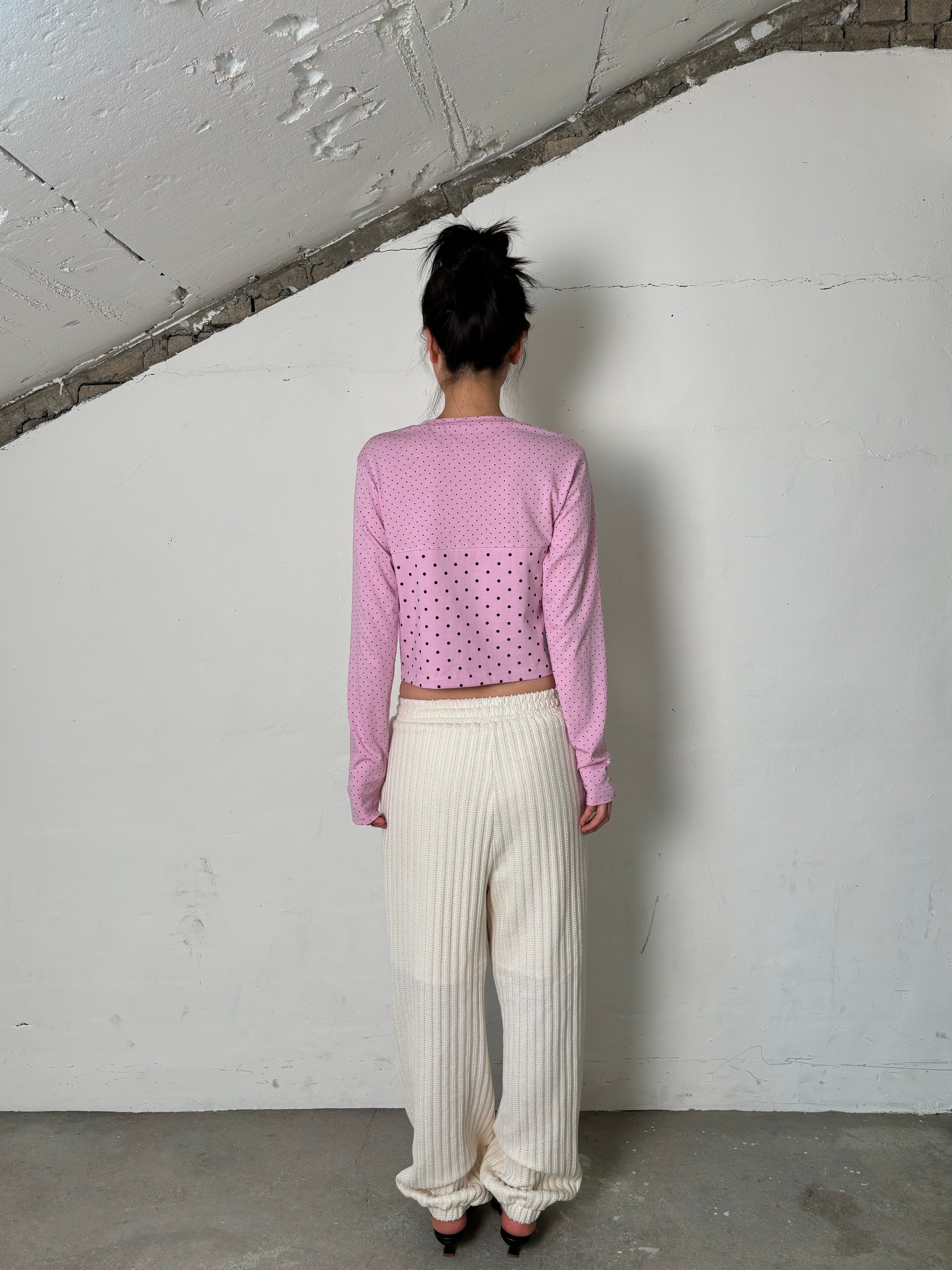 Dot mix long sleeveless(Pink)