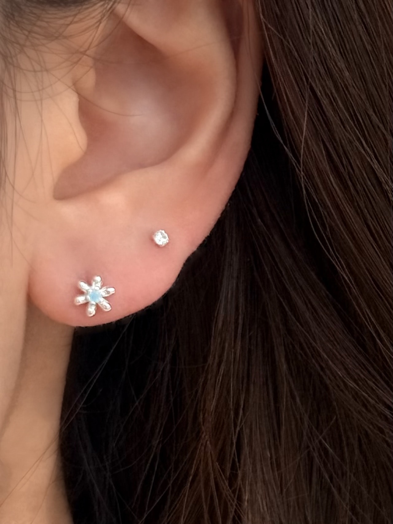 Milky Blue Flower Piercing