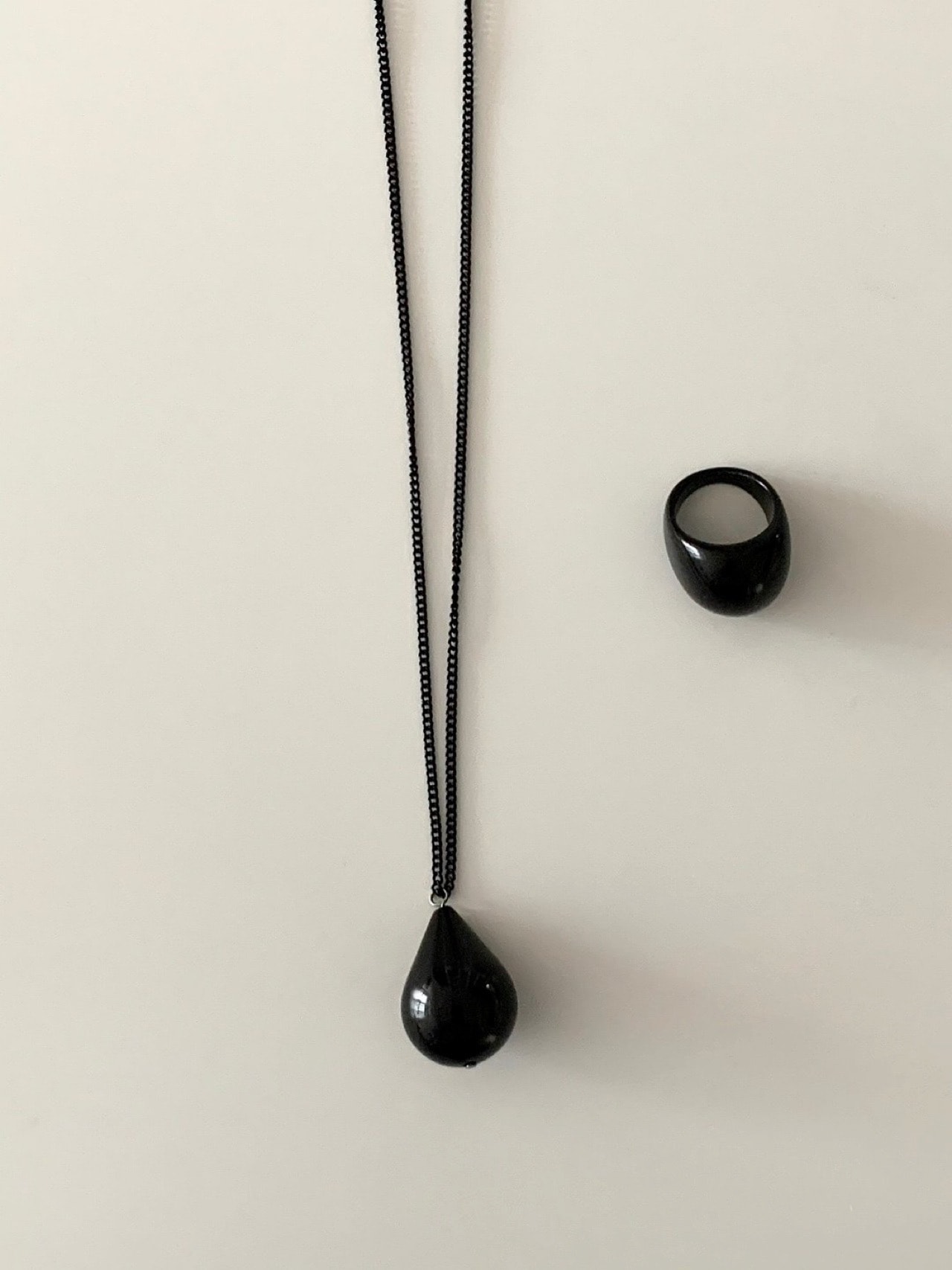 Jet-Black Drop Necklace