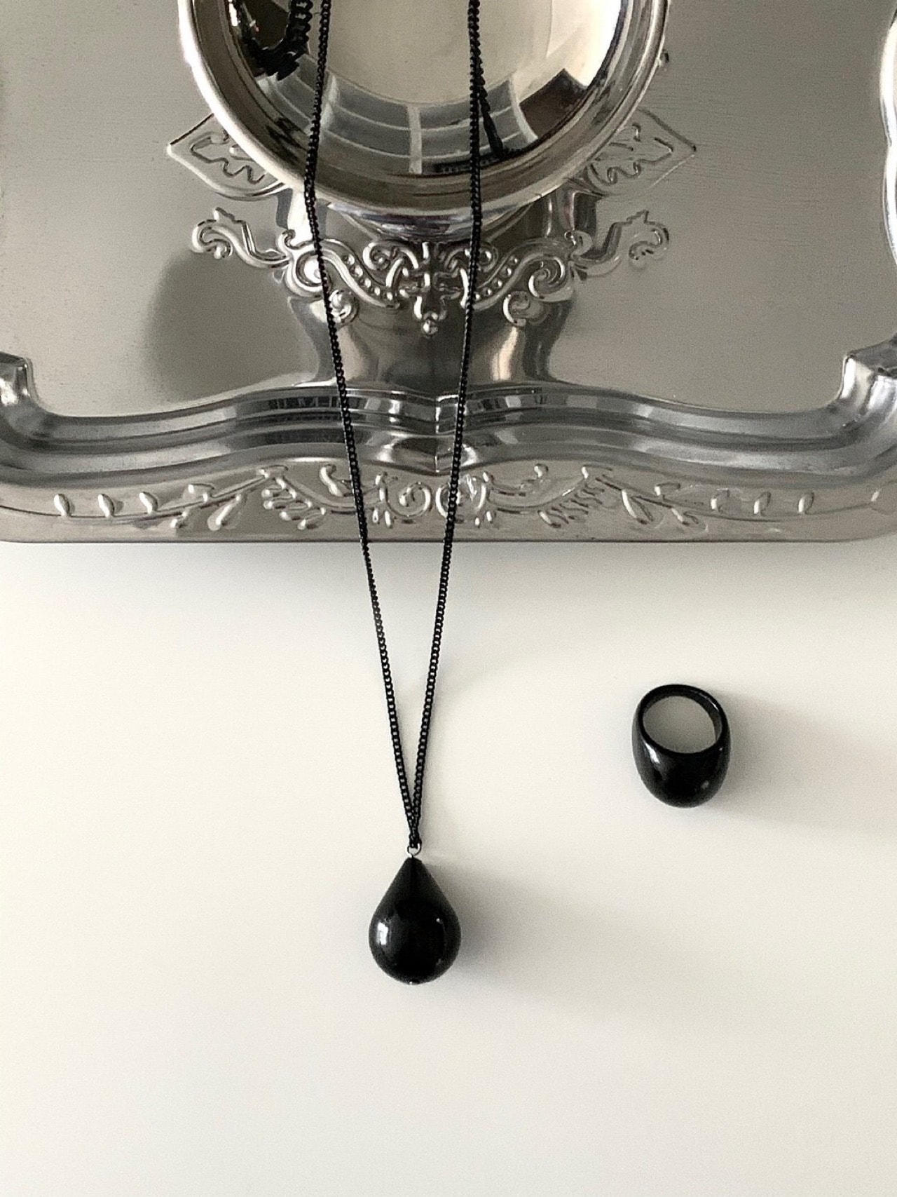 Jet-Black Drop Necklace