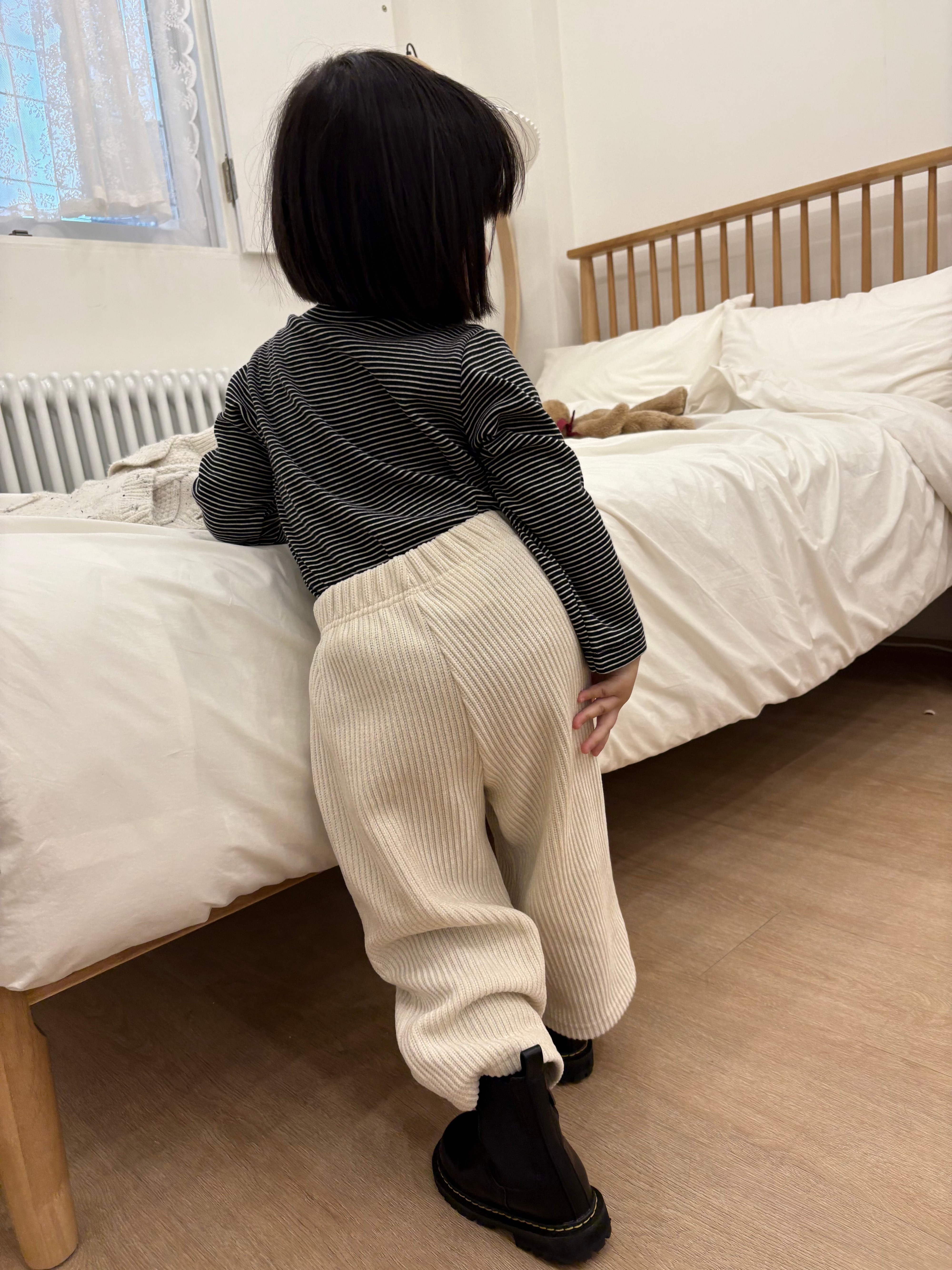 Puffy Corduroy Pants - Ivory