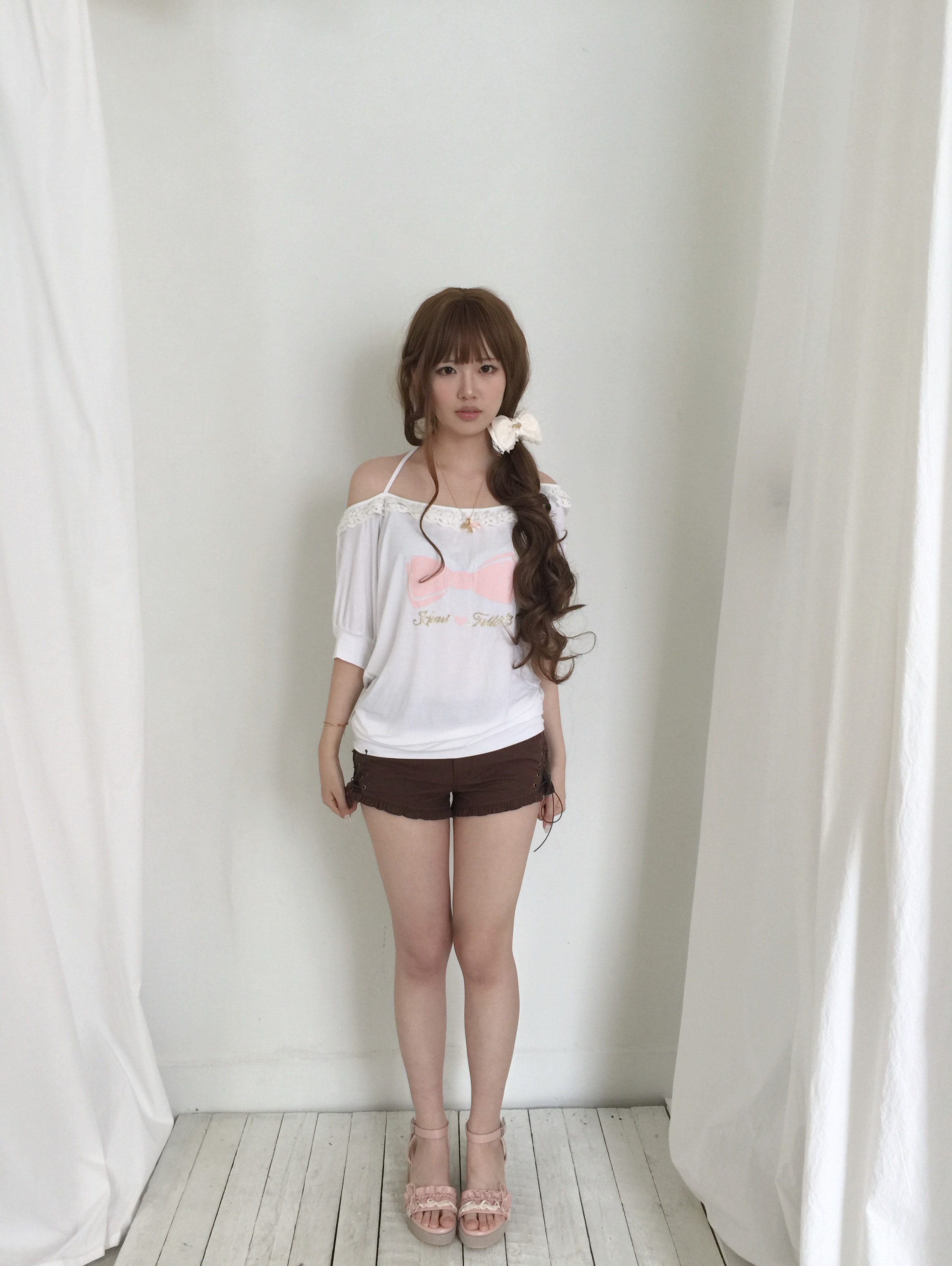 Dolly Summer 오프숄더 탑 화이트