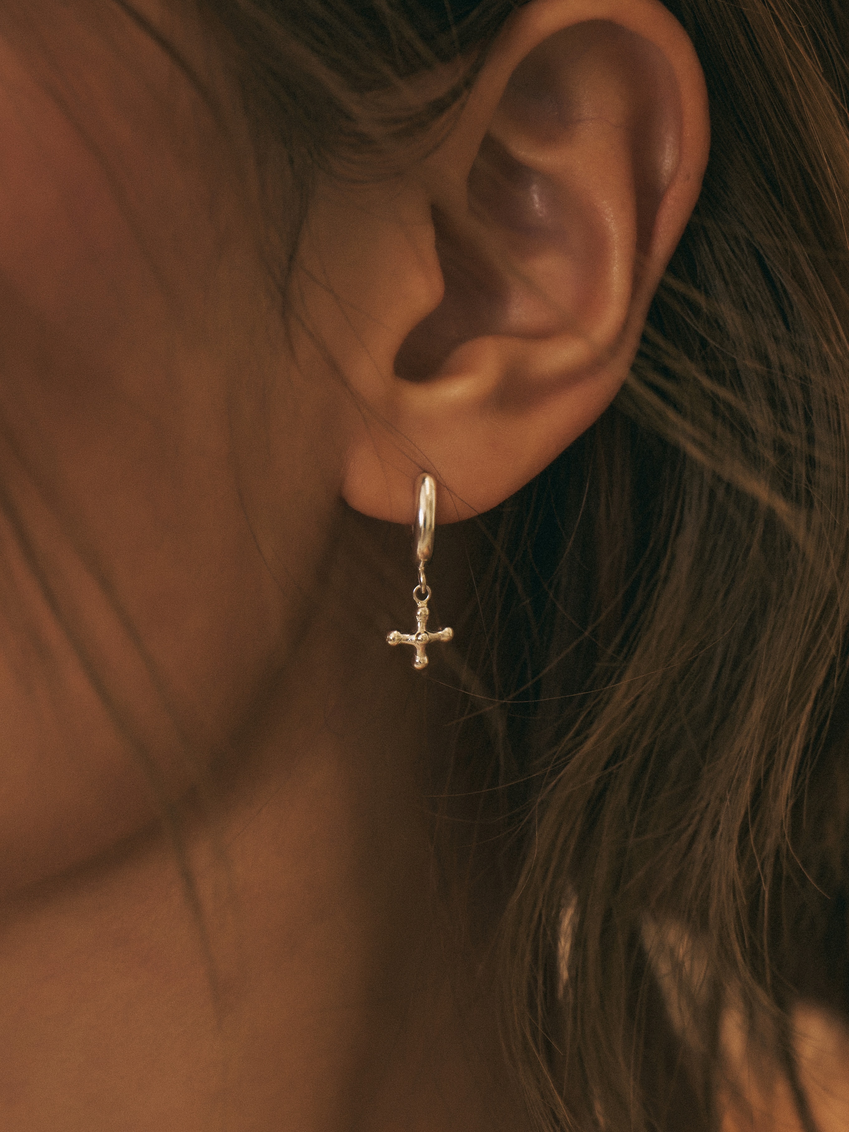 CROSS CHARM EARRING
