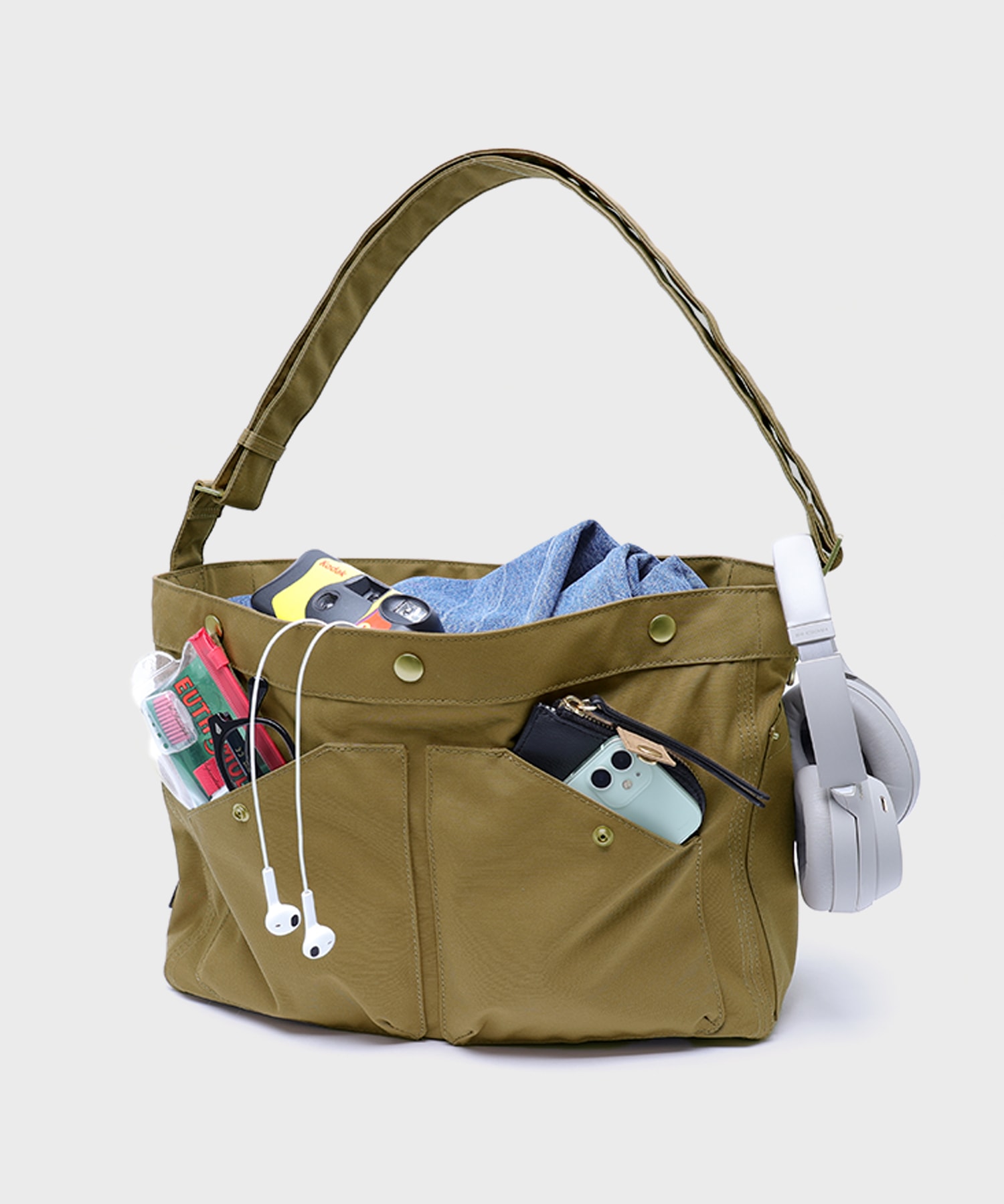 NO.11 W CROSS BODY BAG _ BROWN