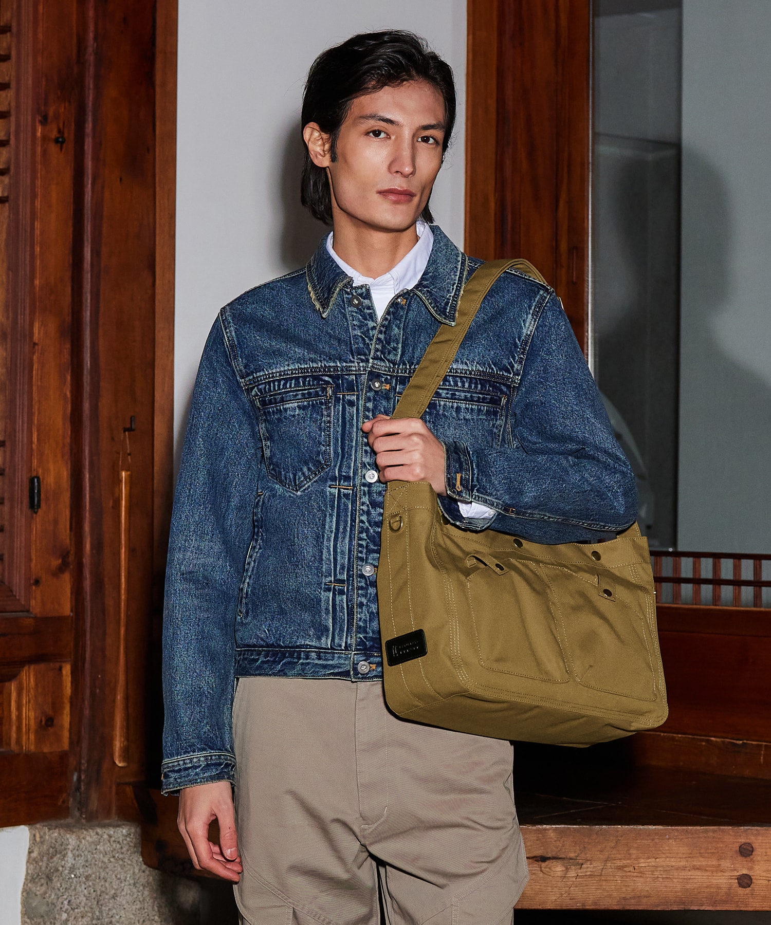 NO.11 W CROSS BODY BAG _ BROWN