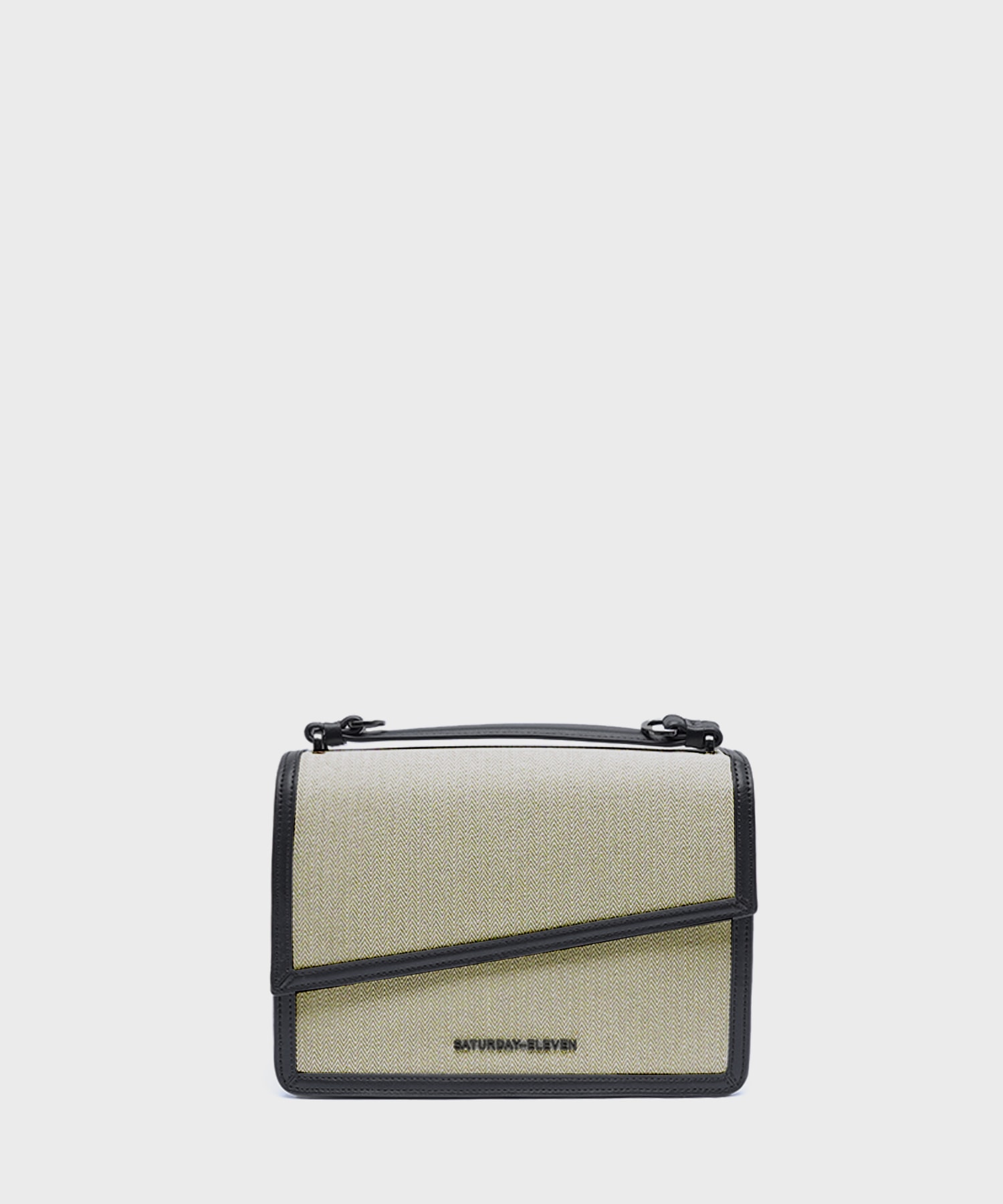 NO.43 HANDLE CROSS BODY BAG _ D/BEIGE WHITE