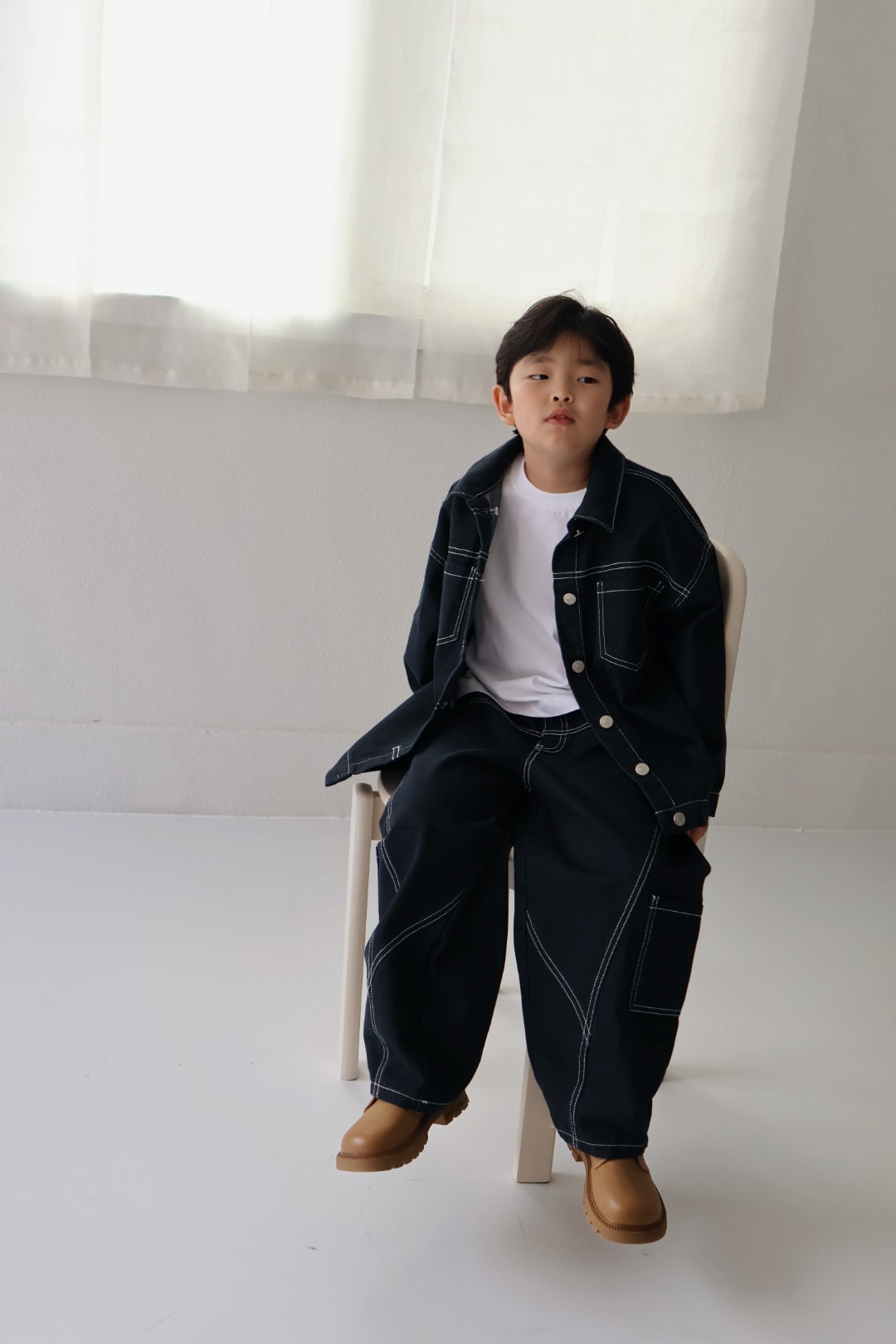 스티치와이드데님팬츠