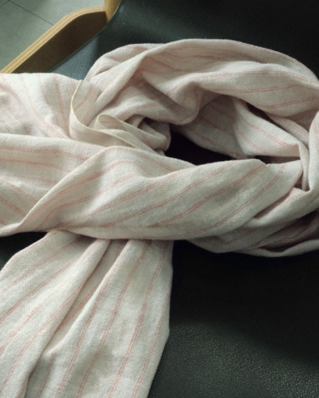 Striped Scarf, Grey & Red