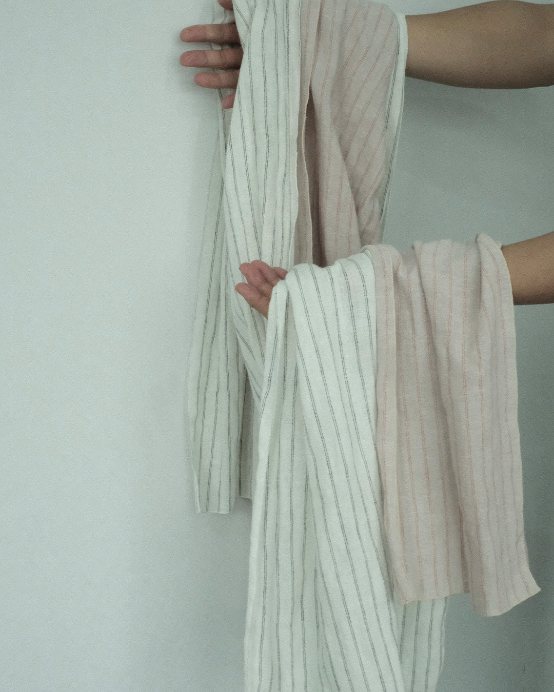 Striped Scarf, Grey & Red
