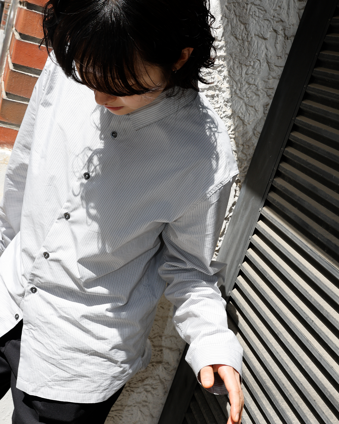 Striped Shirt, Grey