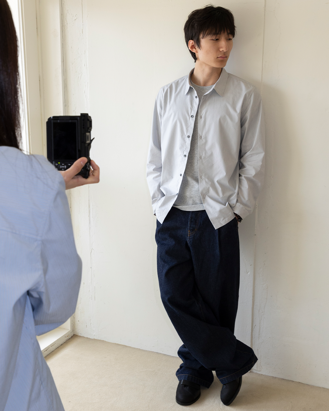 Striped Shirt, Grey