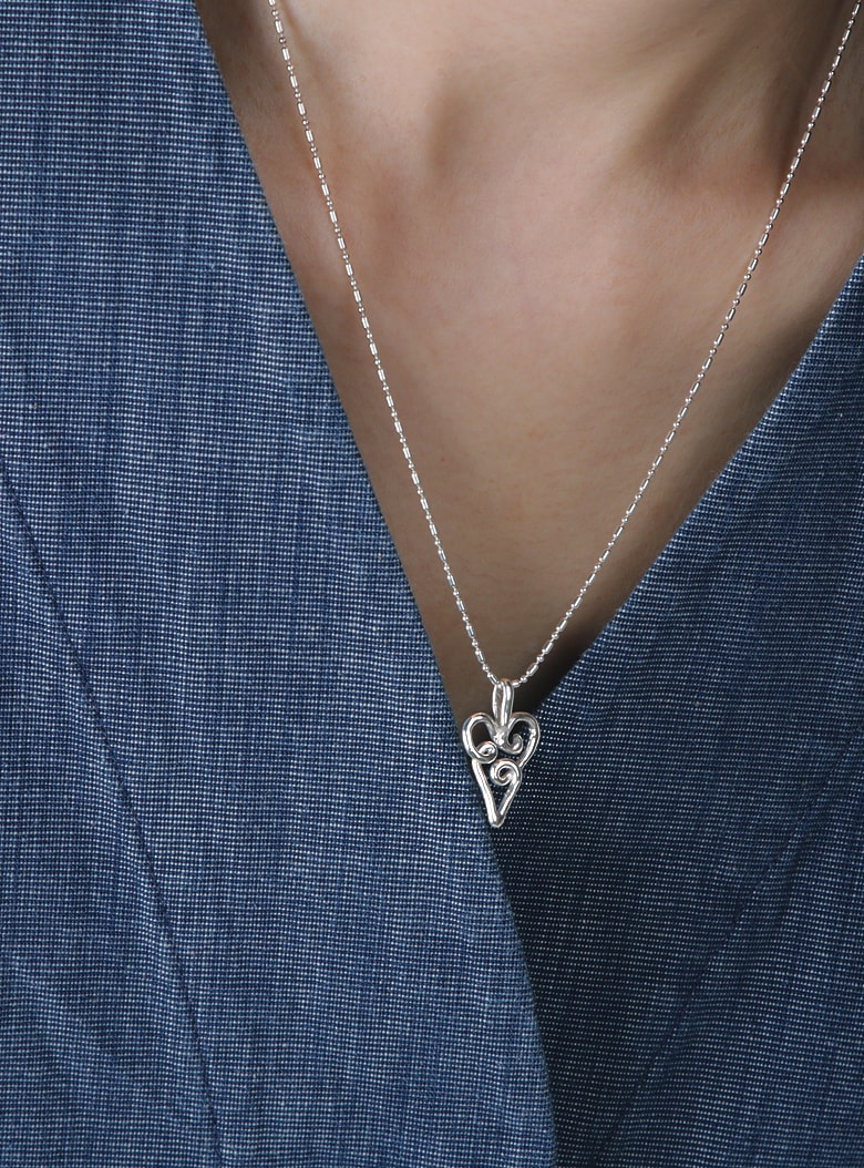 Papyrus Heart Pendant Necklace Long