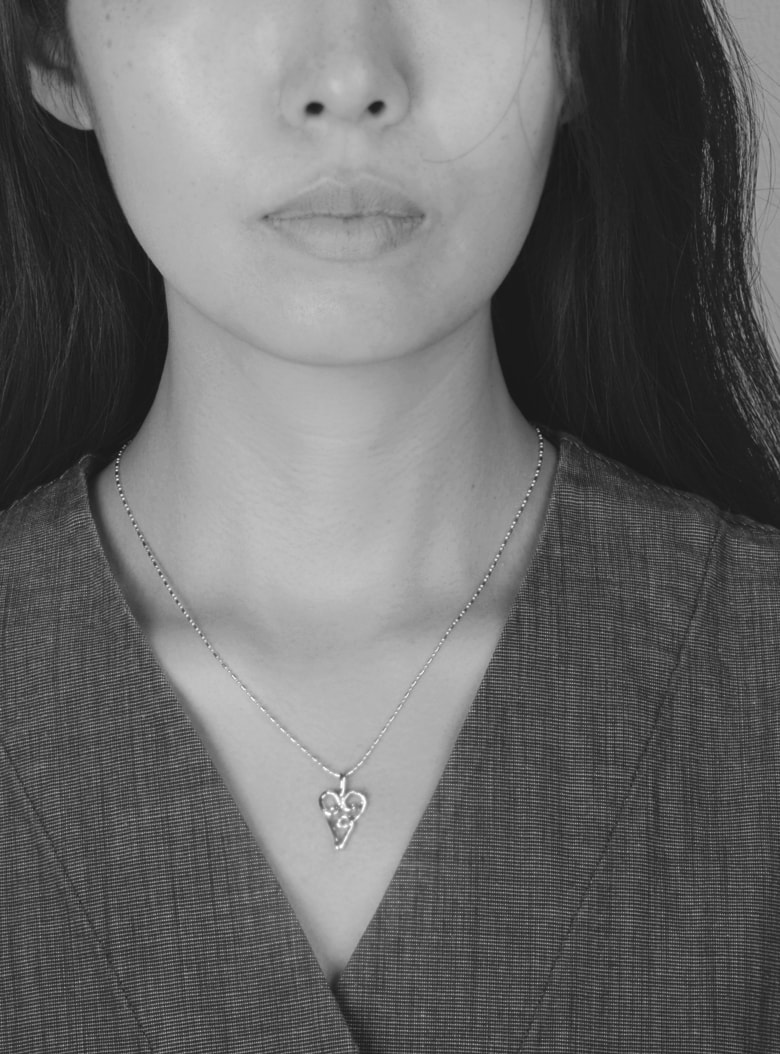 Papyrus Heart Pendant Necklace Long