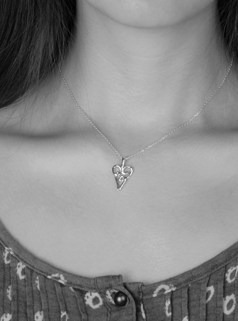 Papyrus Heart Pendant Necklace