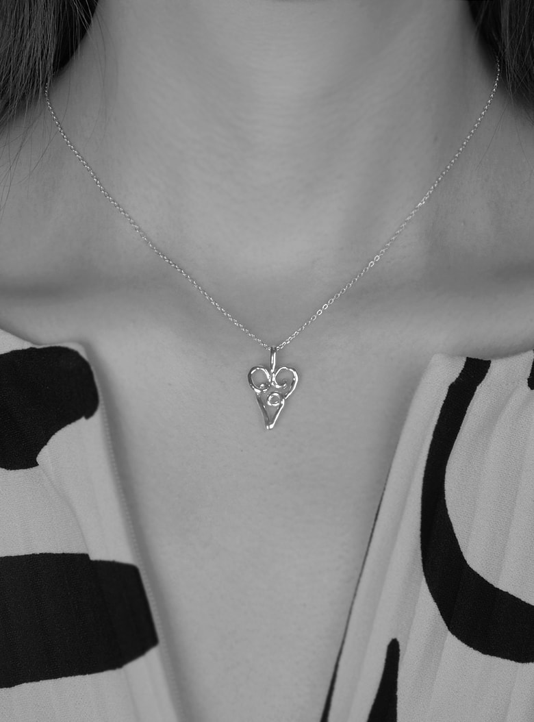 Papyrus Heart Pendant Necklace