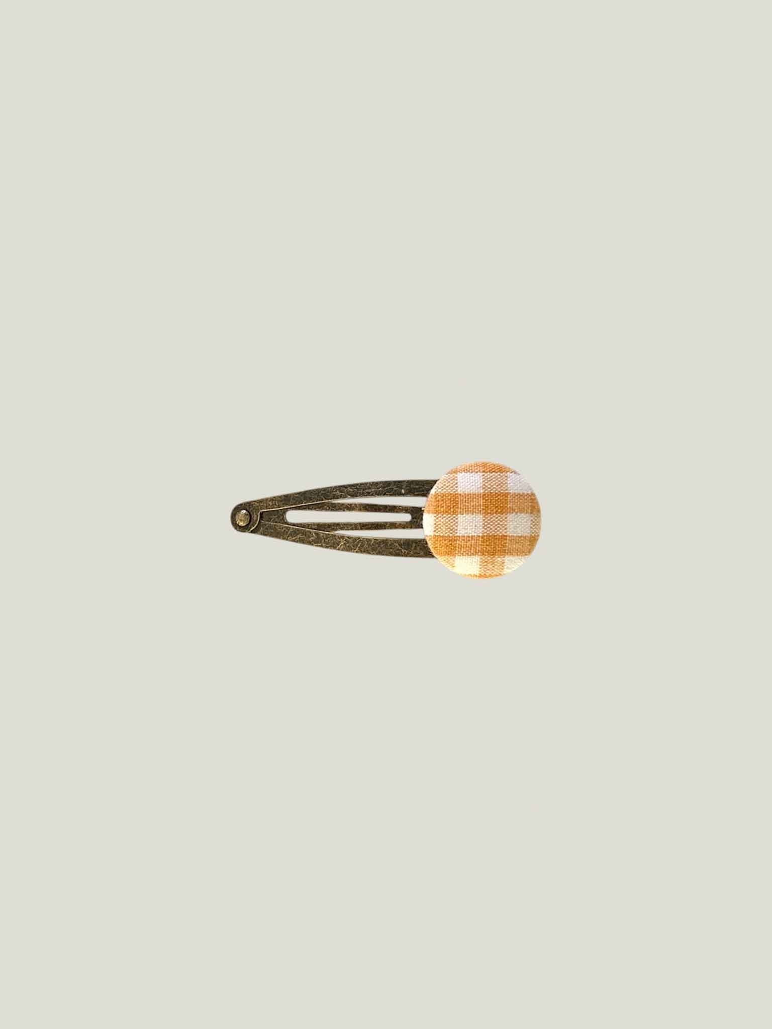 Gingham Check Hairpin - Yellow