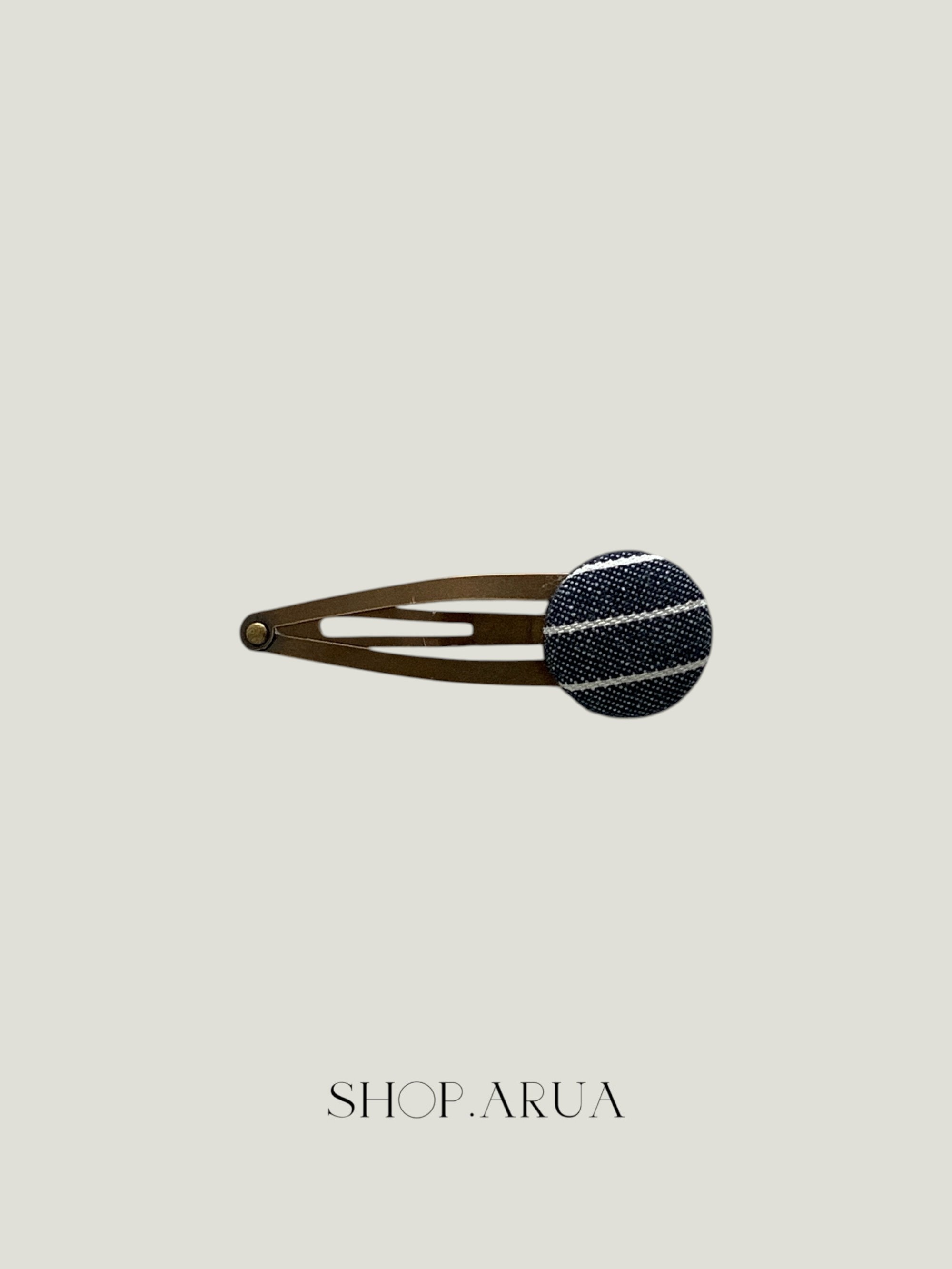 Denim Stripe Hairpin - Navy