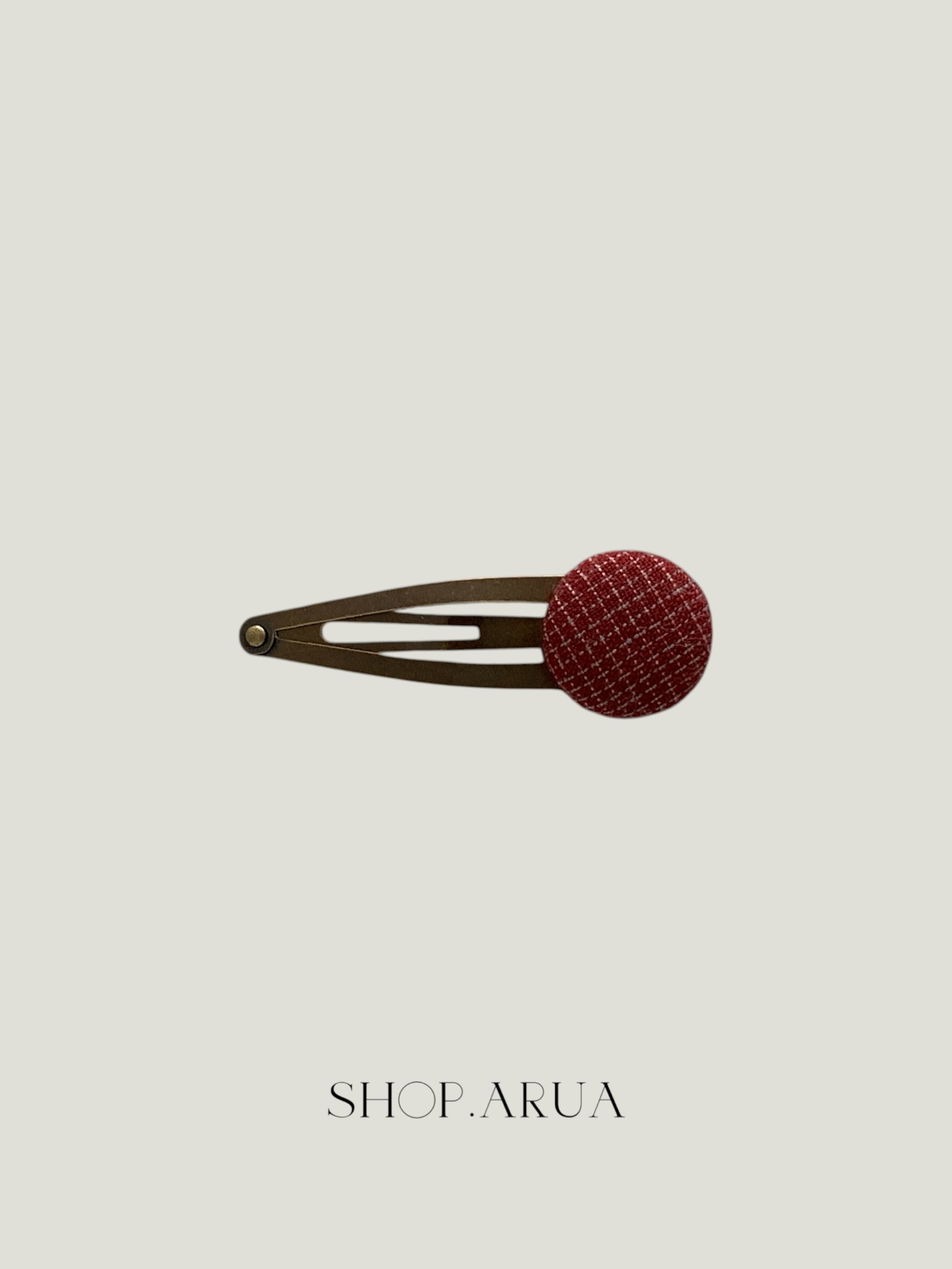 Mini Check Hairpin - Red