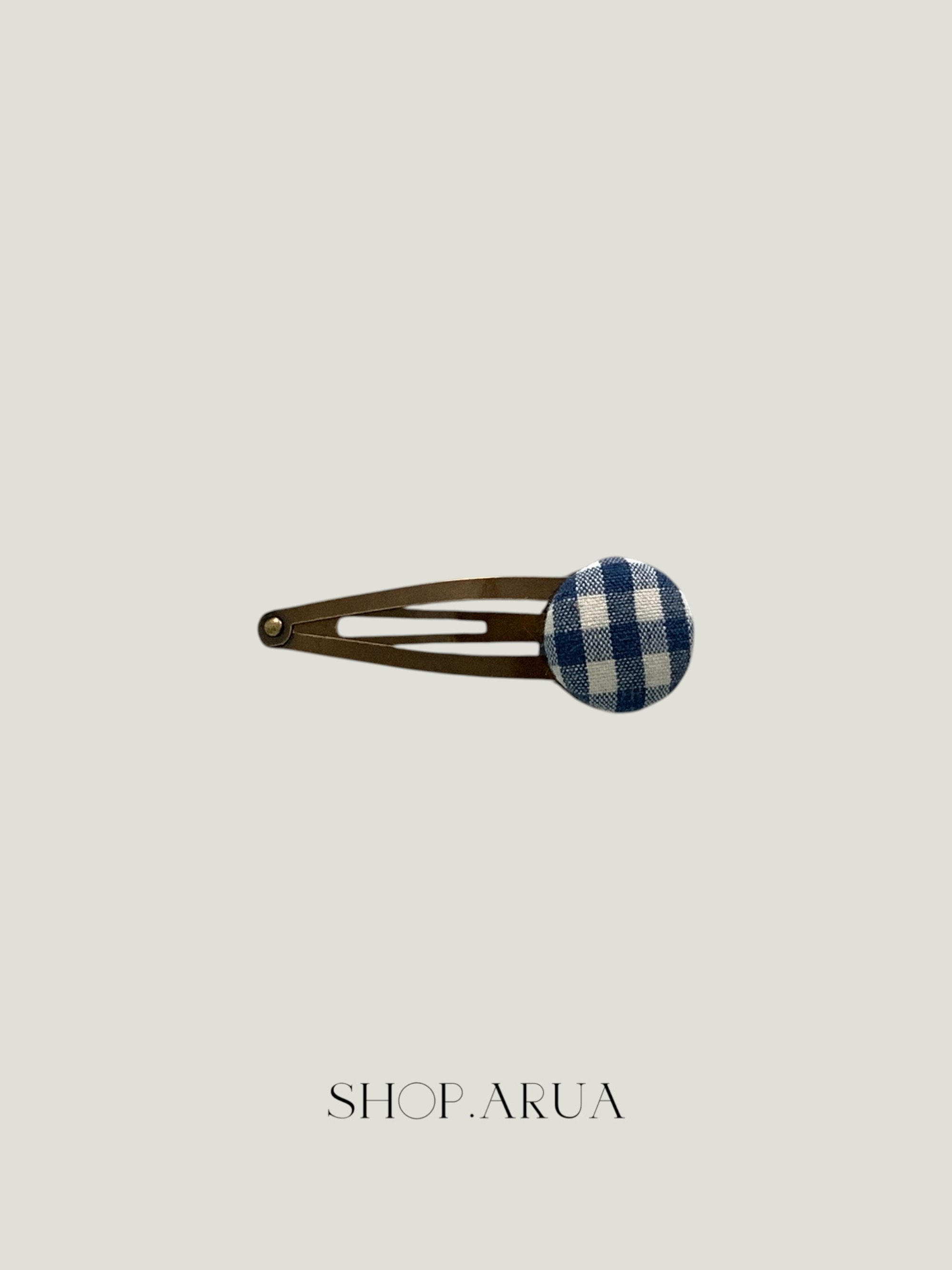 Gingham Check Hairpin - Blue