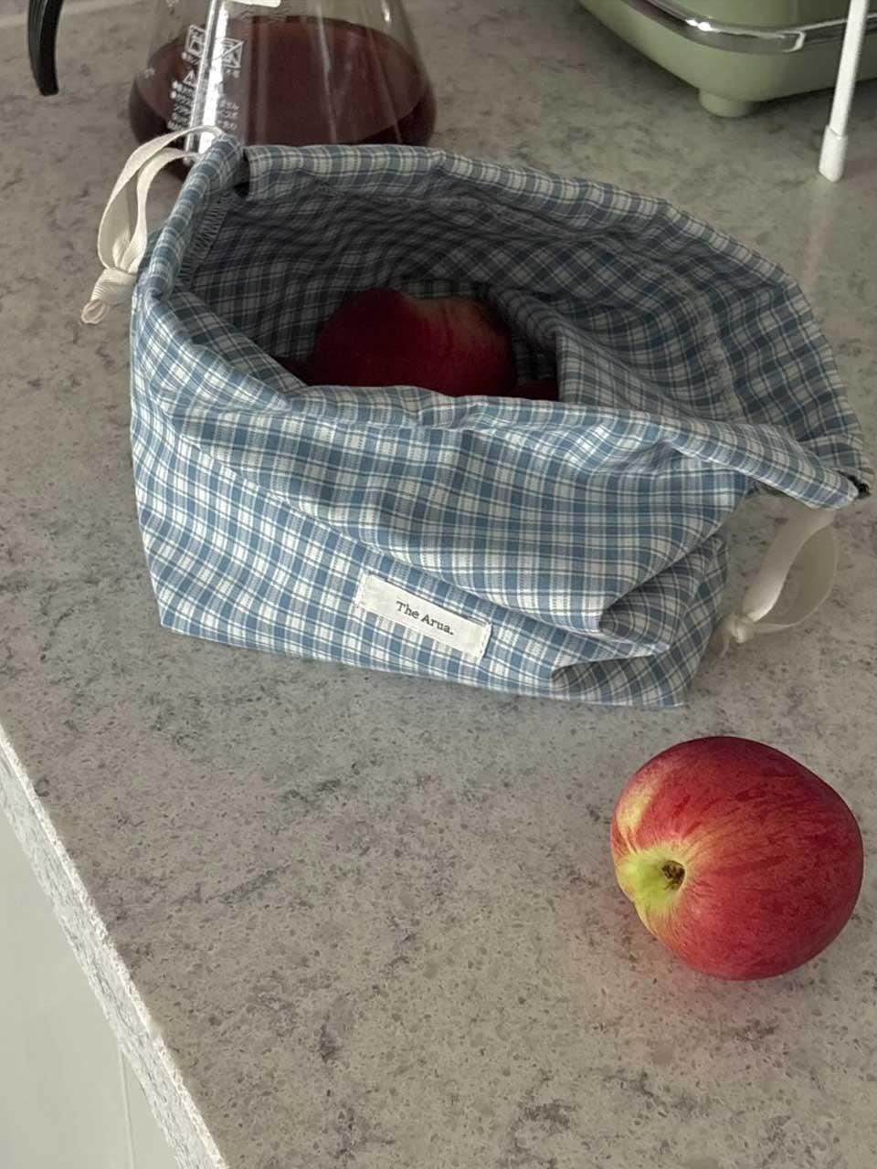 Blue Check Pouch