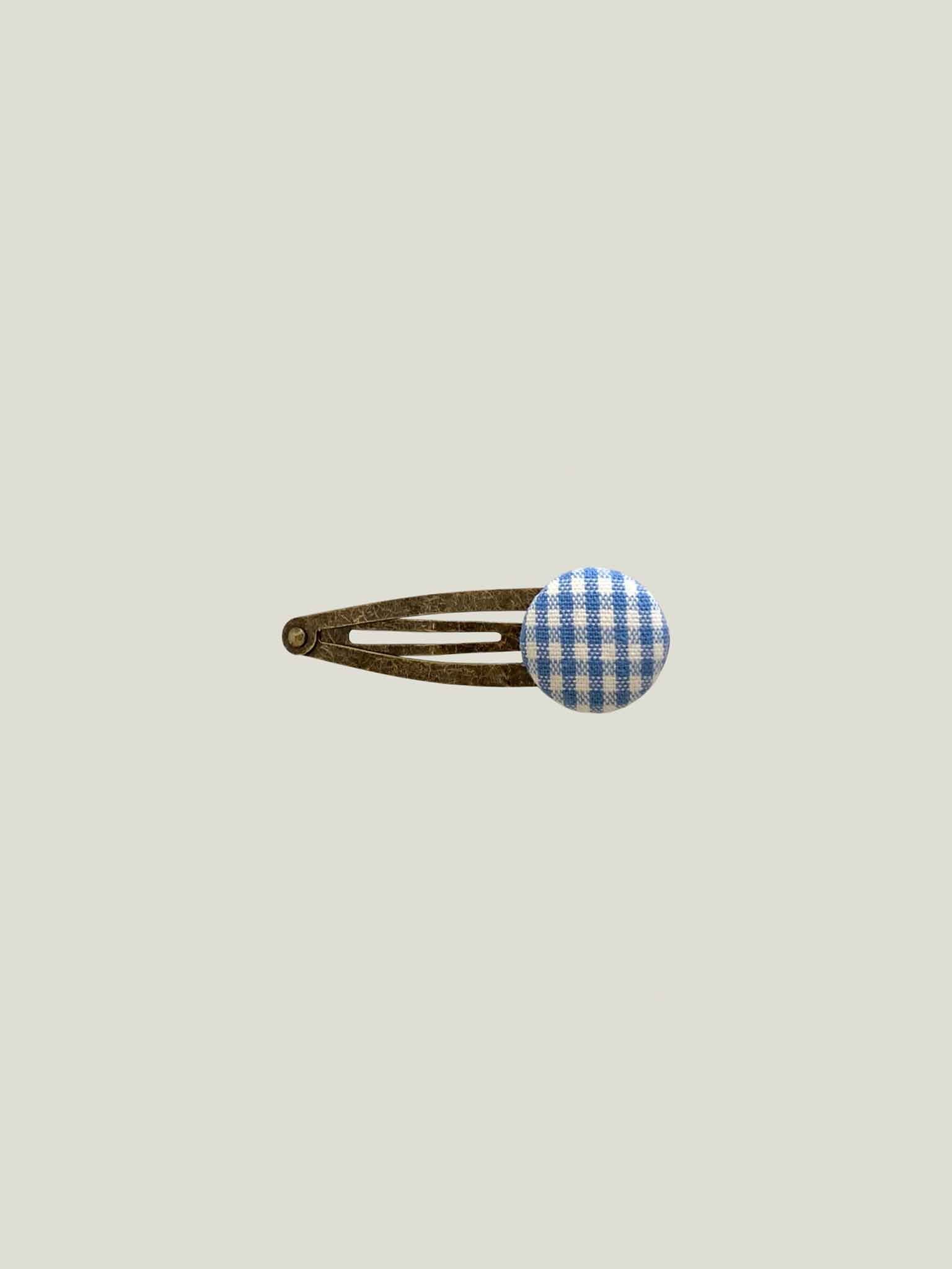 Tiny Check Hairpin - Blue